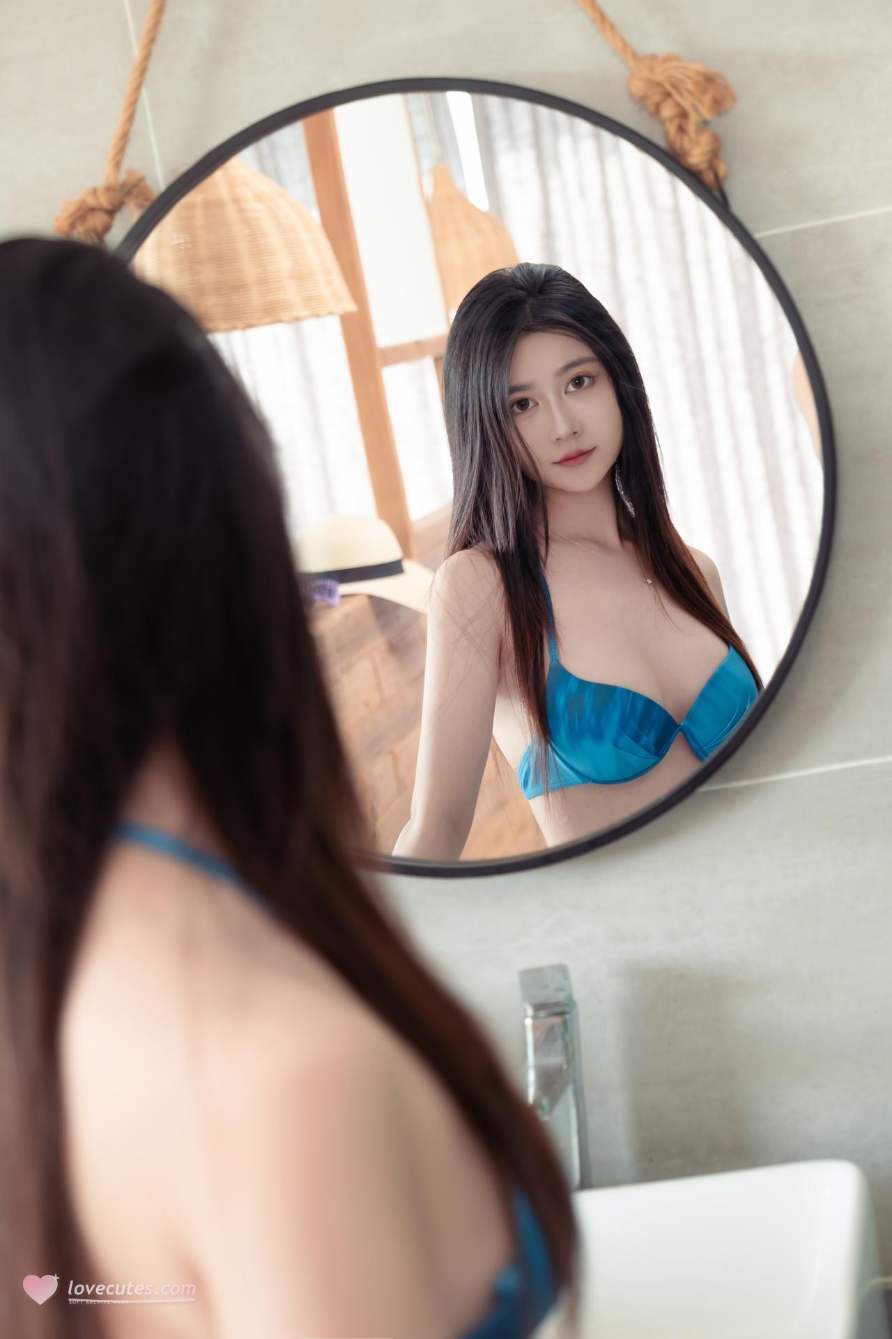 [Private Collection] Nnian - A Touch of Blue: Blue Bikini Bathroom, Beautiful Bust and Legs 80P