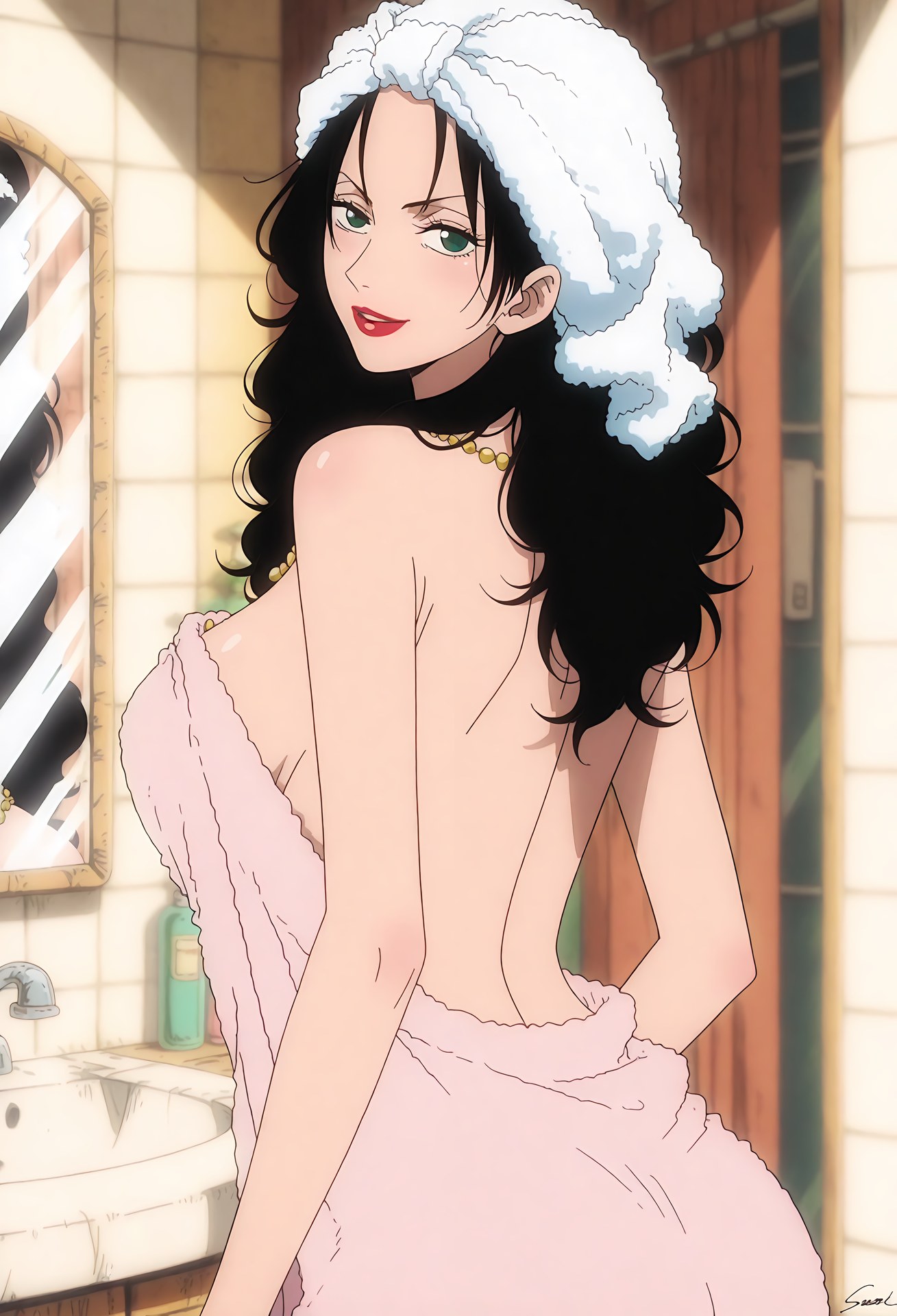 AI Generated Anime Girl - 海贼王 亚尔丽塔：bodysuit private room露穴 38P