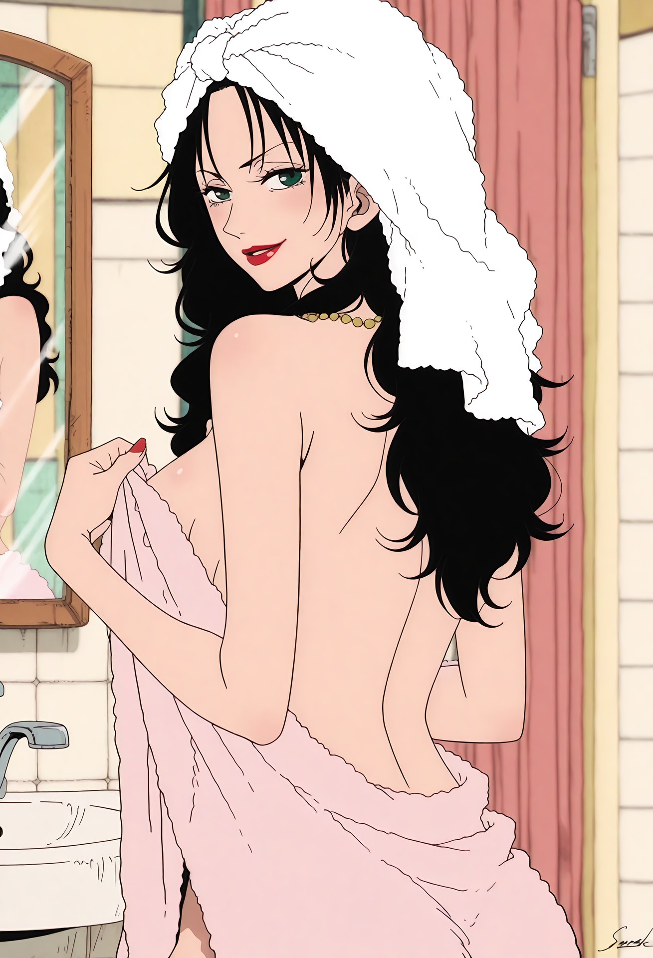 AI Generated Anime Girl - 海贼王 亚尔丽塔：bodysuit private room露穴 38P