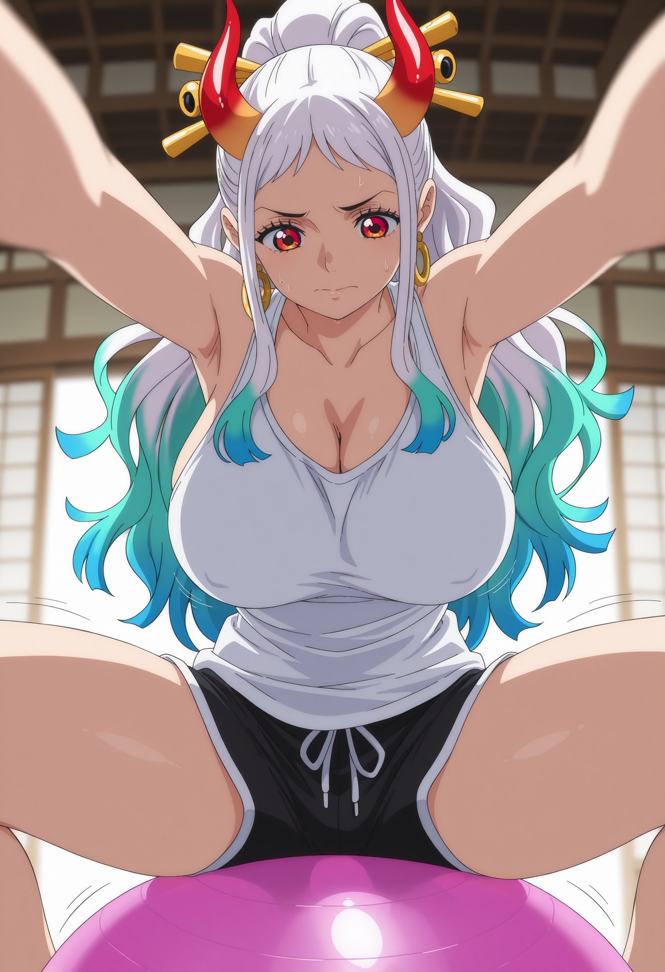 AI Generated Anime Girl - 海贼王 大和：泳装比基尼浴室露穴 95P