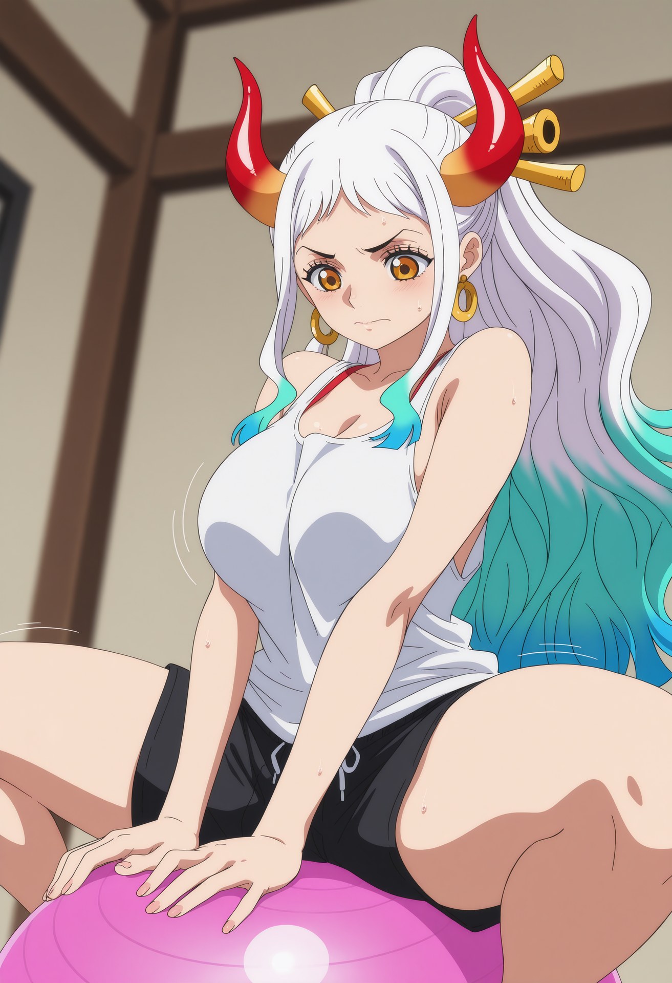 AI Generated Anime Girl - 海贼王 大和：泳装比基尼浴室露穴 95P