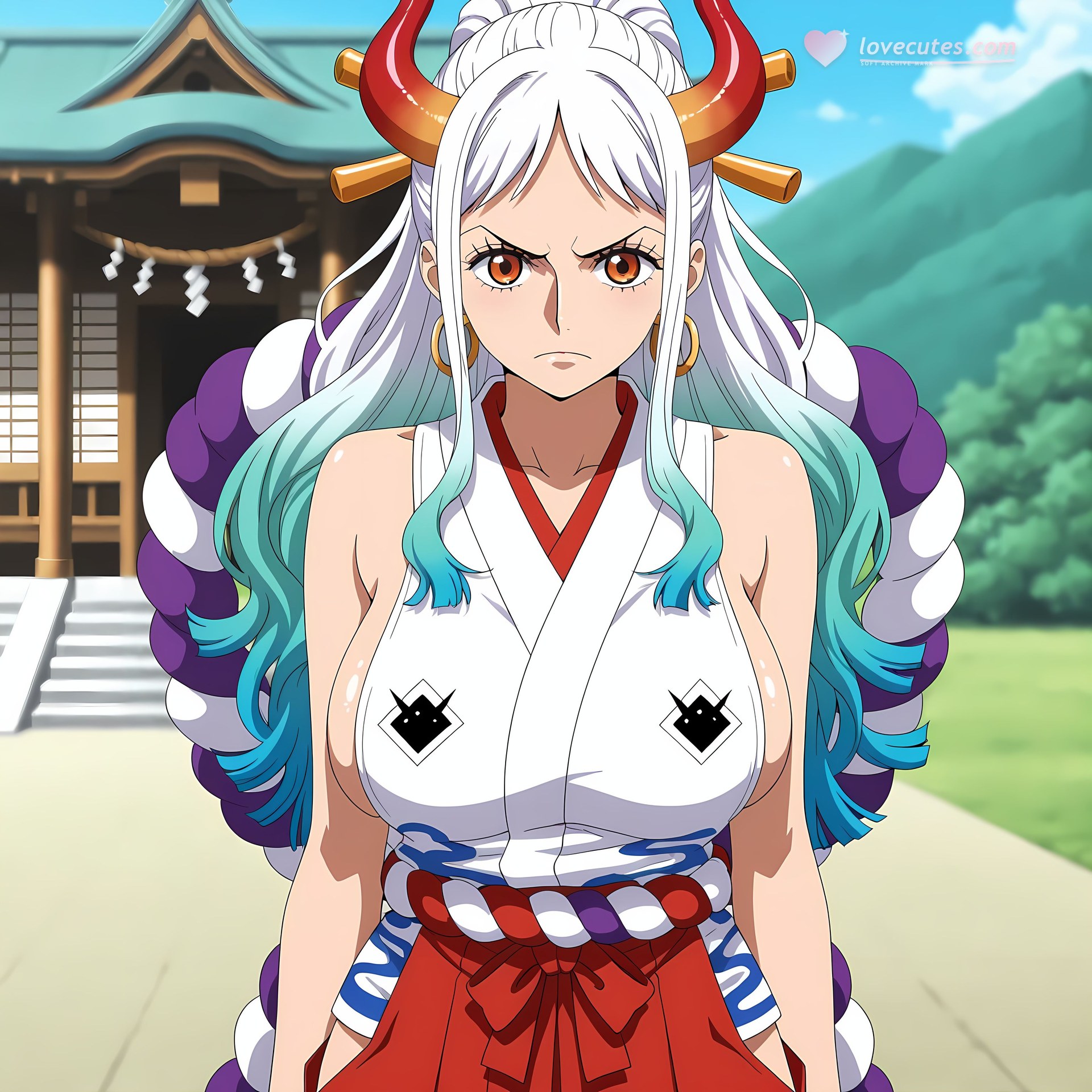 AI Generated Anime Girl - One Piece Yamato: đồ bó sát, ảnh riêng tư lộ khe 192P