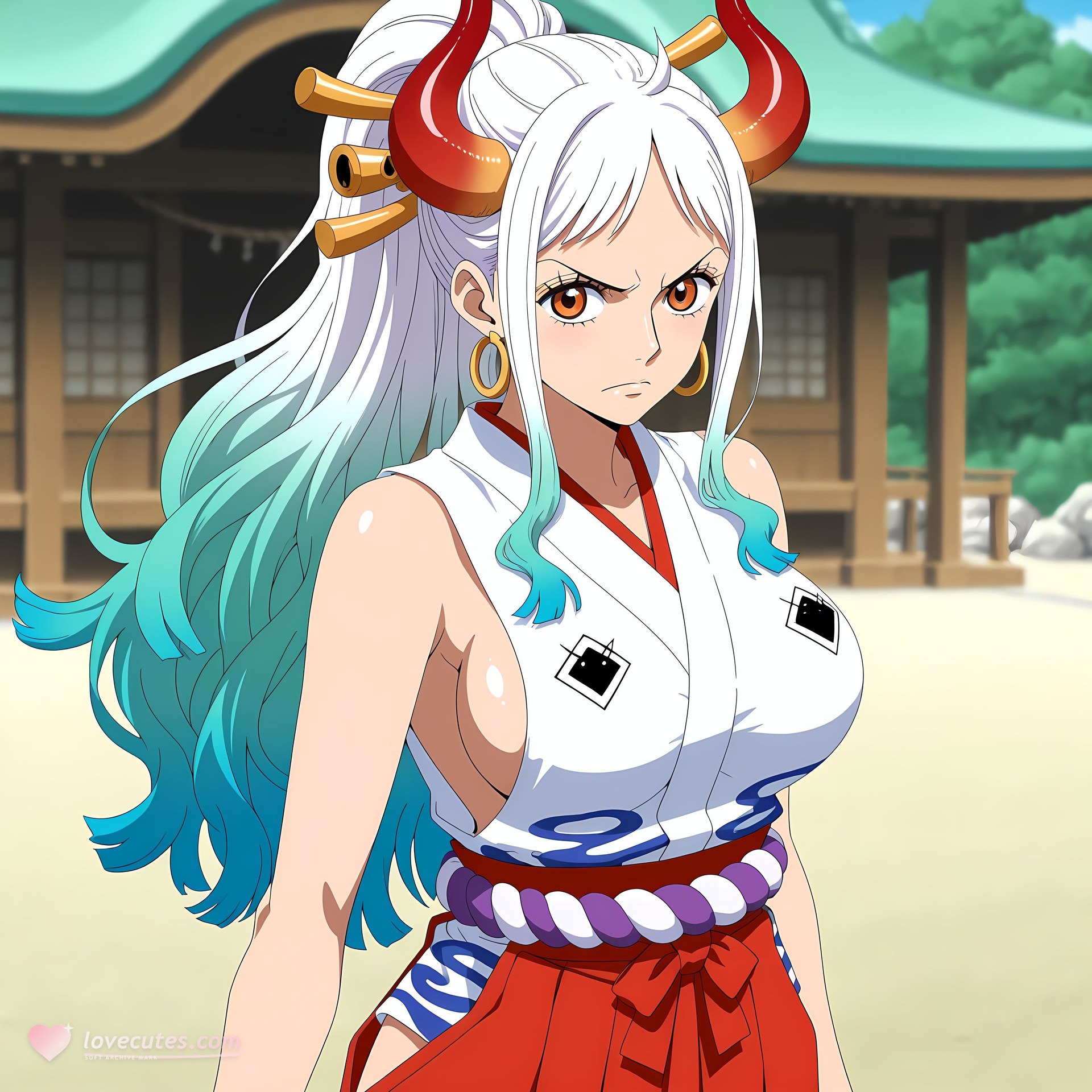 AI Generated Anime Girl - One Piece Yamato: đồ bó sát, ảnh riêng tư lộ khe 192P
