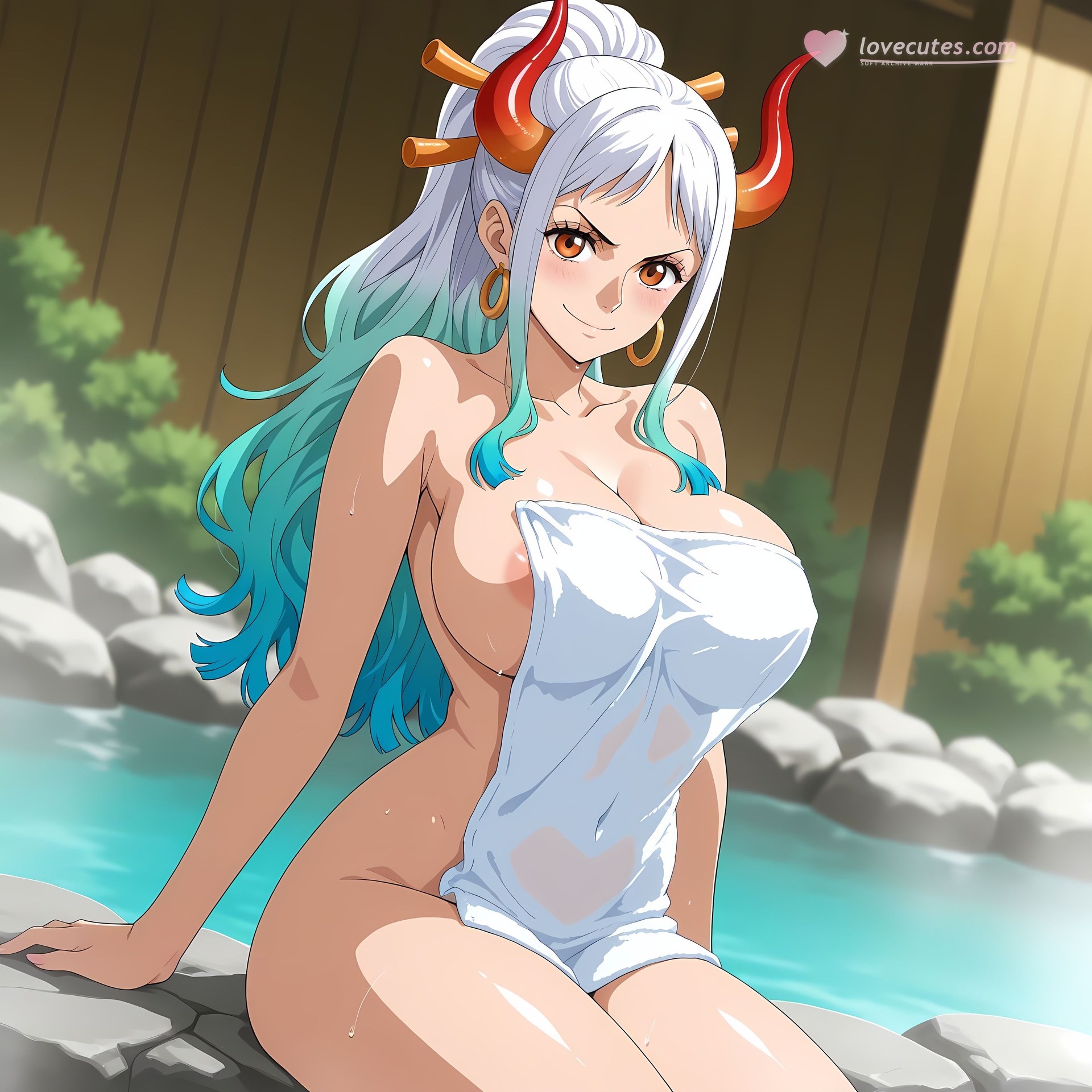 AI Generated Anime Girl - One Piece Yamato: đồ bó sát, ảnh riêng tư lộ khe 192P