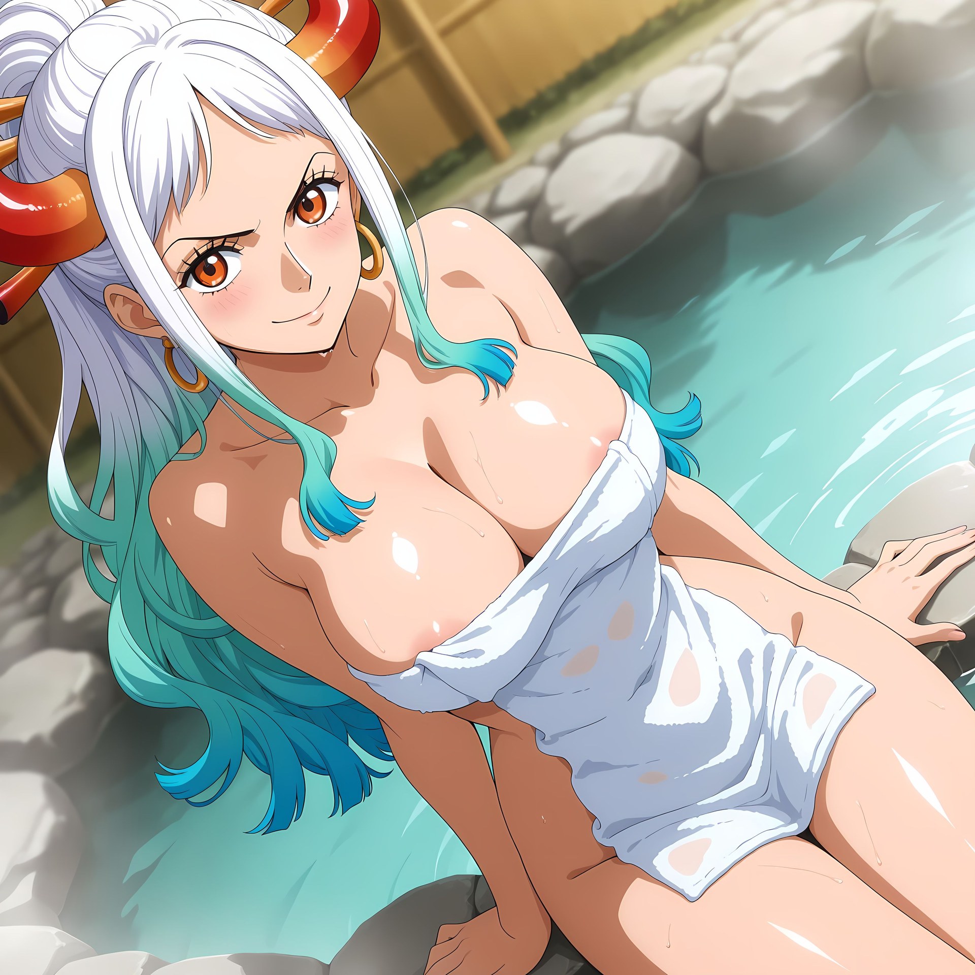 AI Generated Anime Girl - One Piece Yamato: đồ bó sát, ảnh riêng tư lộ khe 192P