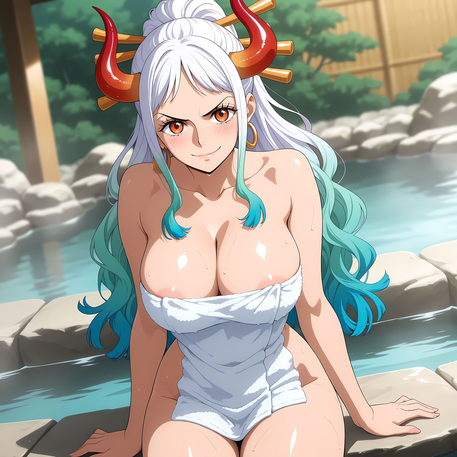 AI Generated Anime Girl - One Piece Yamato: đồ bó sát, ảnh riêng tư lộ khe 192P