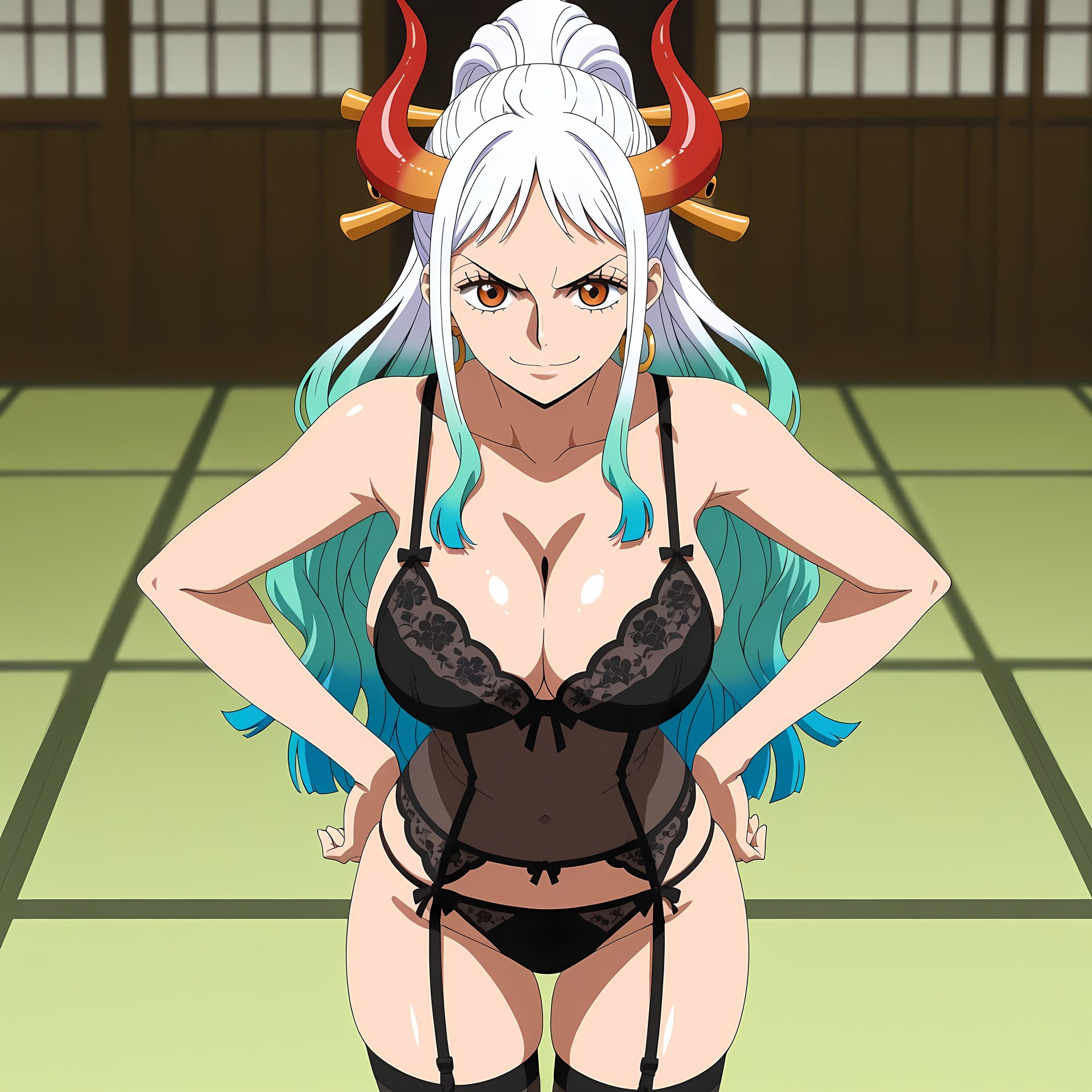 AI Generated Anime Girl - One Piece Yamato: đồ bó sát, ảnh riêng tư lộ khe 192P