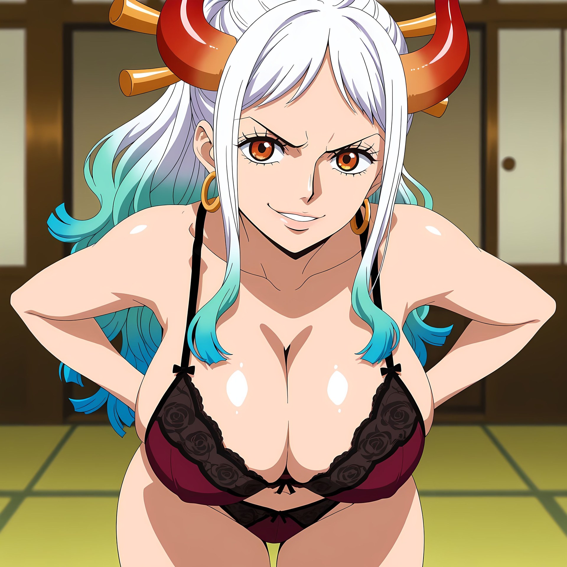 AI Generated Anime Girl - One Piece Yamato: đồ bó sát, ảnh riêng tư lộ khe 192P