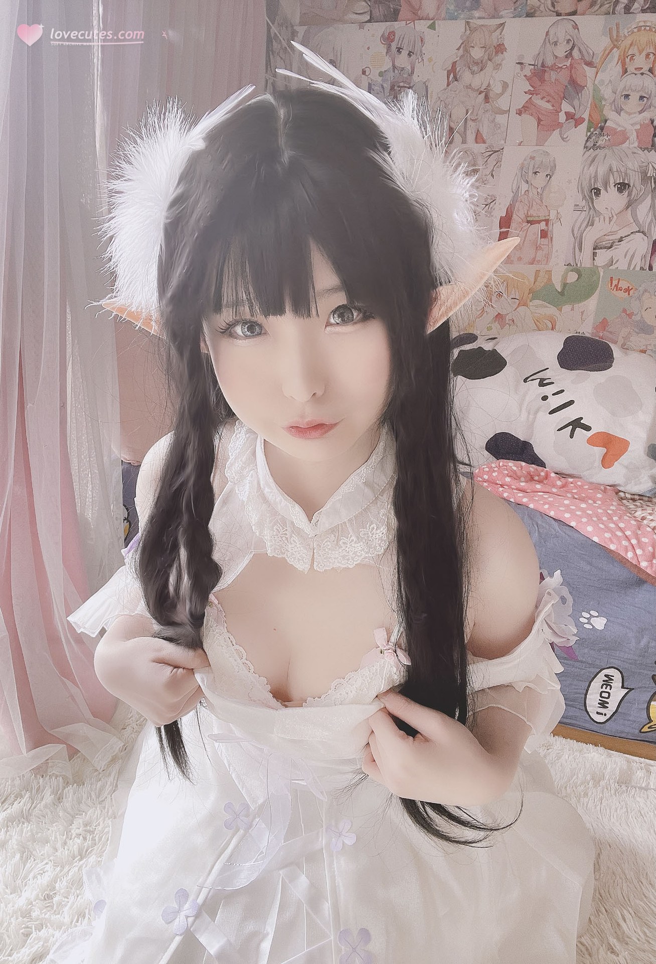 [私房] 习呆呆 - ธีมเทวดา: ถ่ายส่วนตัวแนวเซ็กซี่โชว์จุดซ่อนเร้น ขาวถุงน่อง 43P