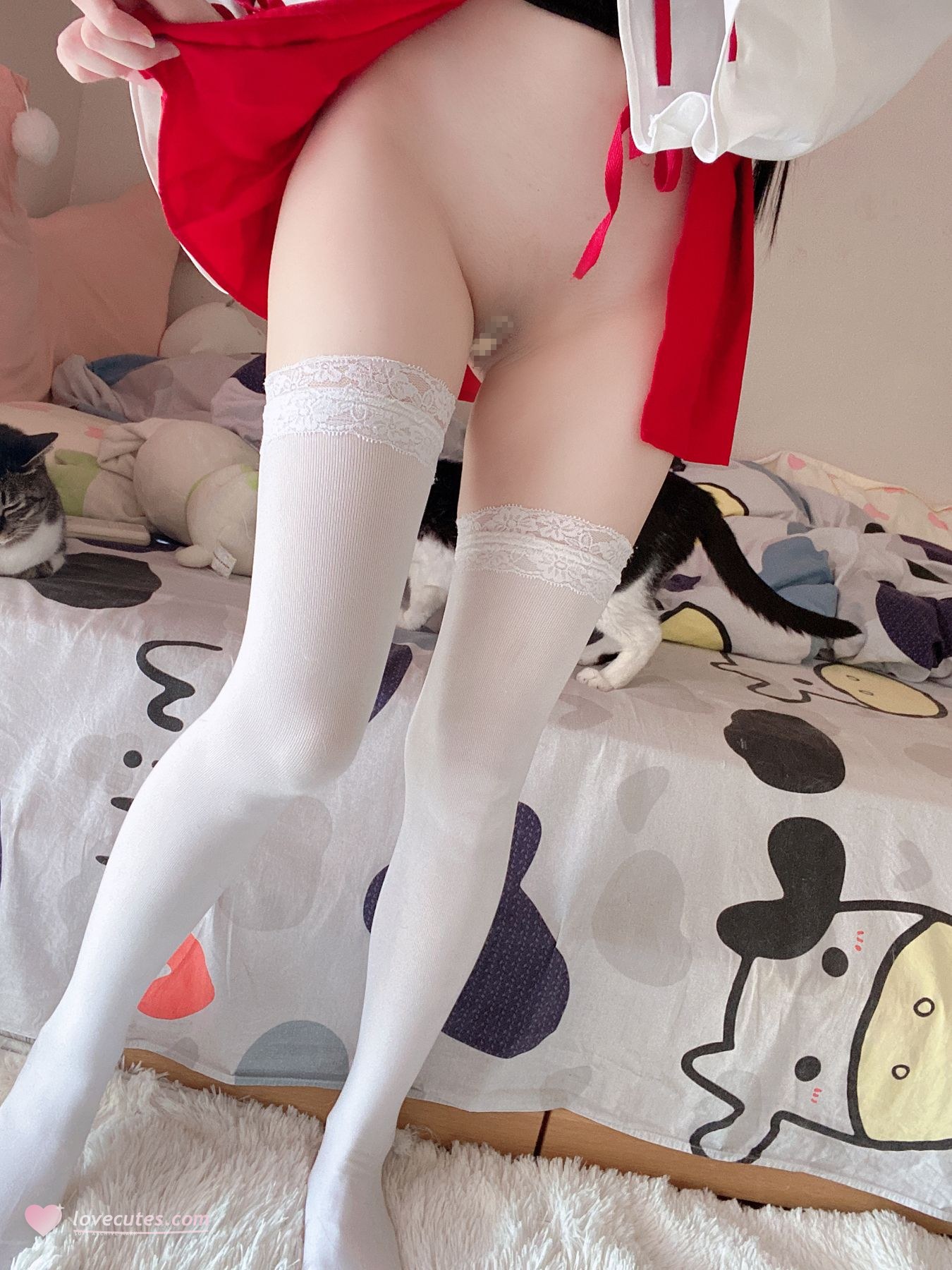 [私房] 习呆呆 - 巫女绑缚：白丝露点情趣私拍 55P