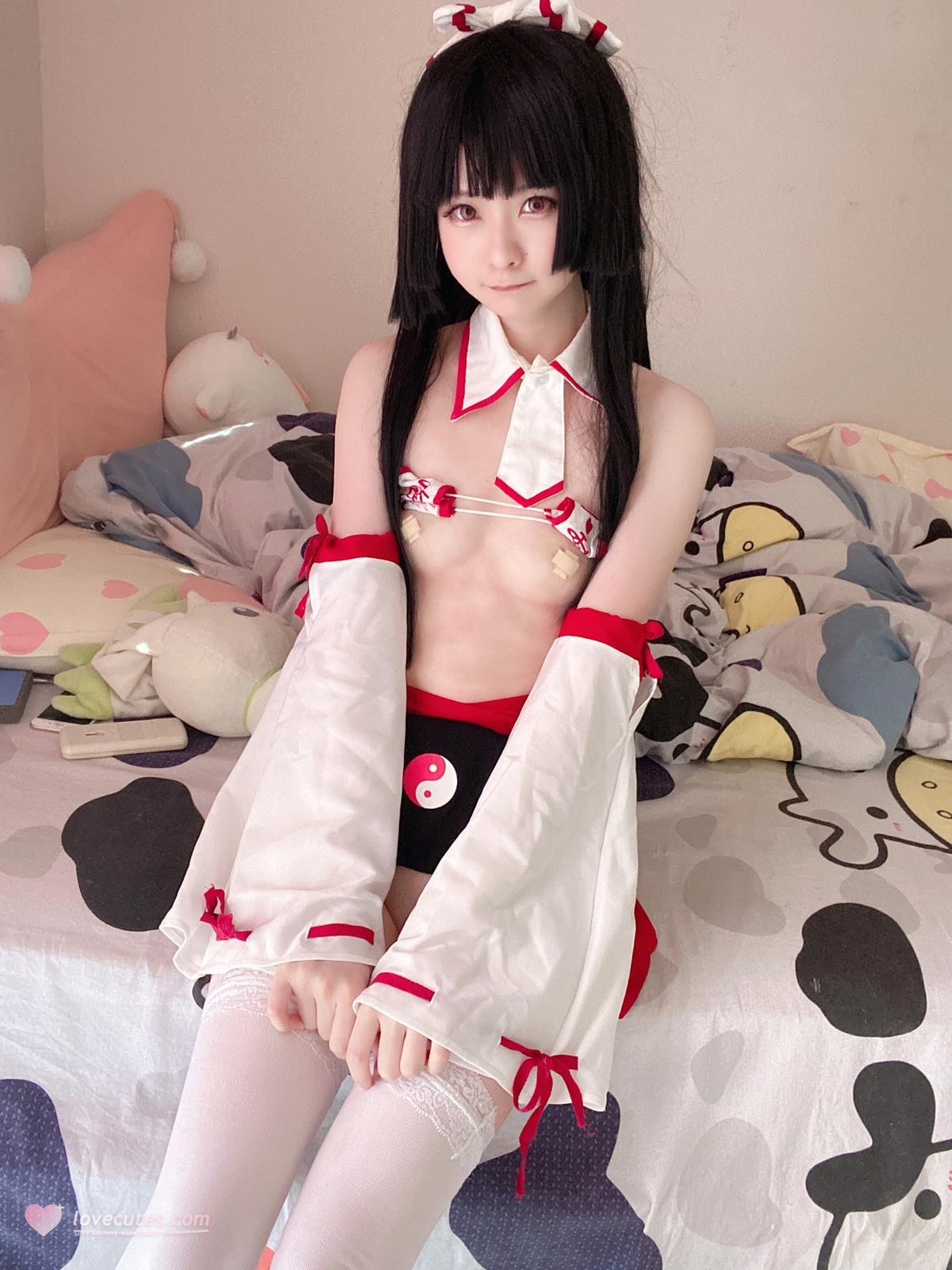 [私房] 习呆呆 - 巫女绑缚：白丝露点情趣私拍 55P