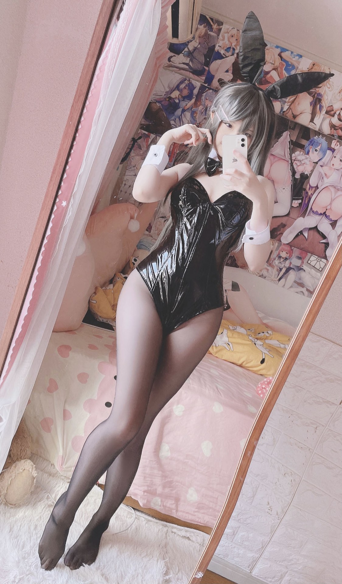 [cosplay] Xi Dāidāi - Sakurajima Mai Bunny Girl: Black Stockings Exposed Nipple Recreation 36P1V