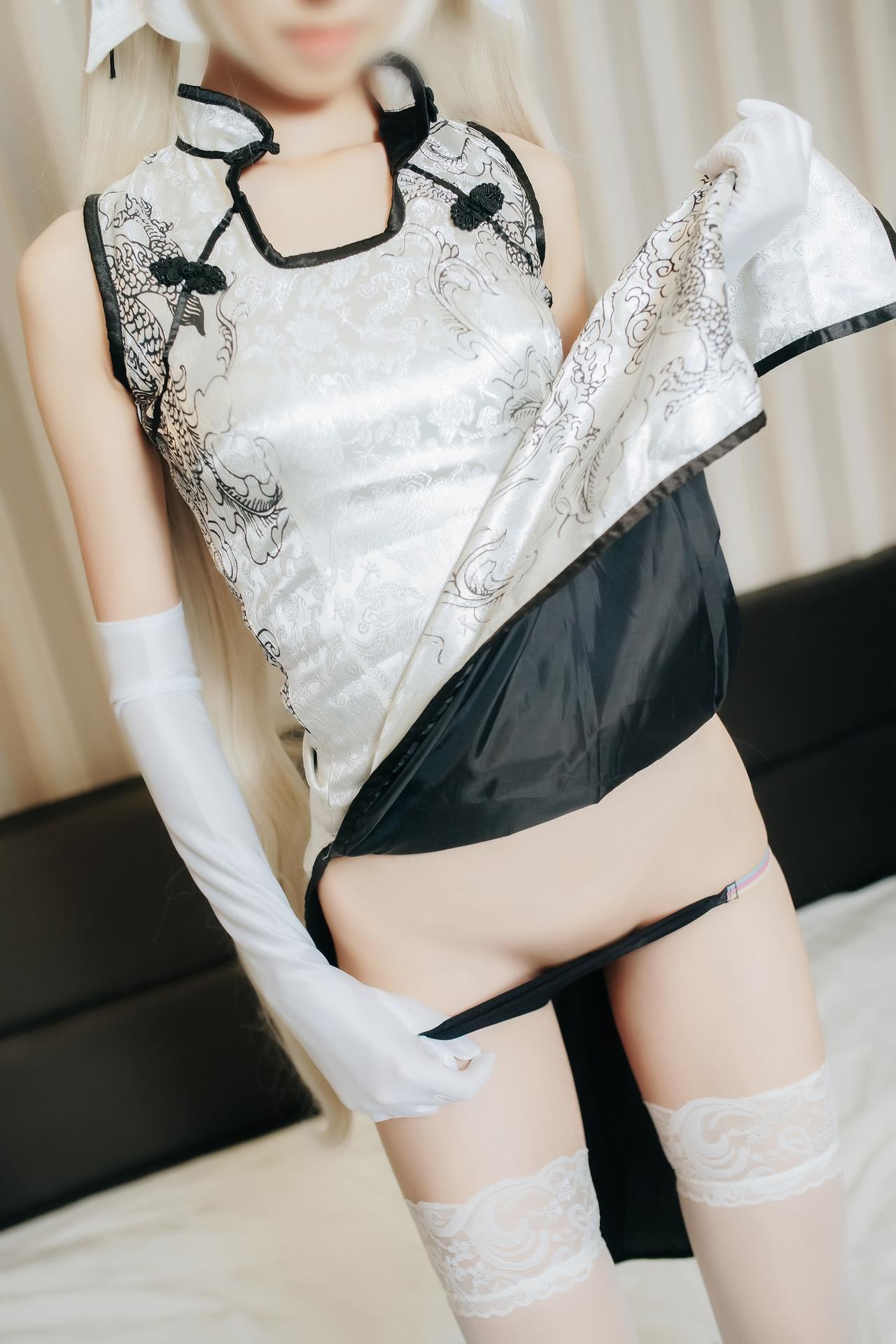 [cosplay] Haruka Nogizaka - White Qipao: High-Detail Character Recreation 80P