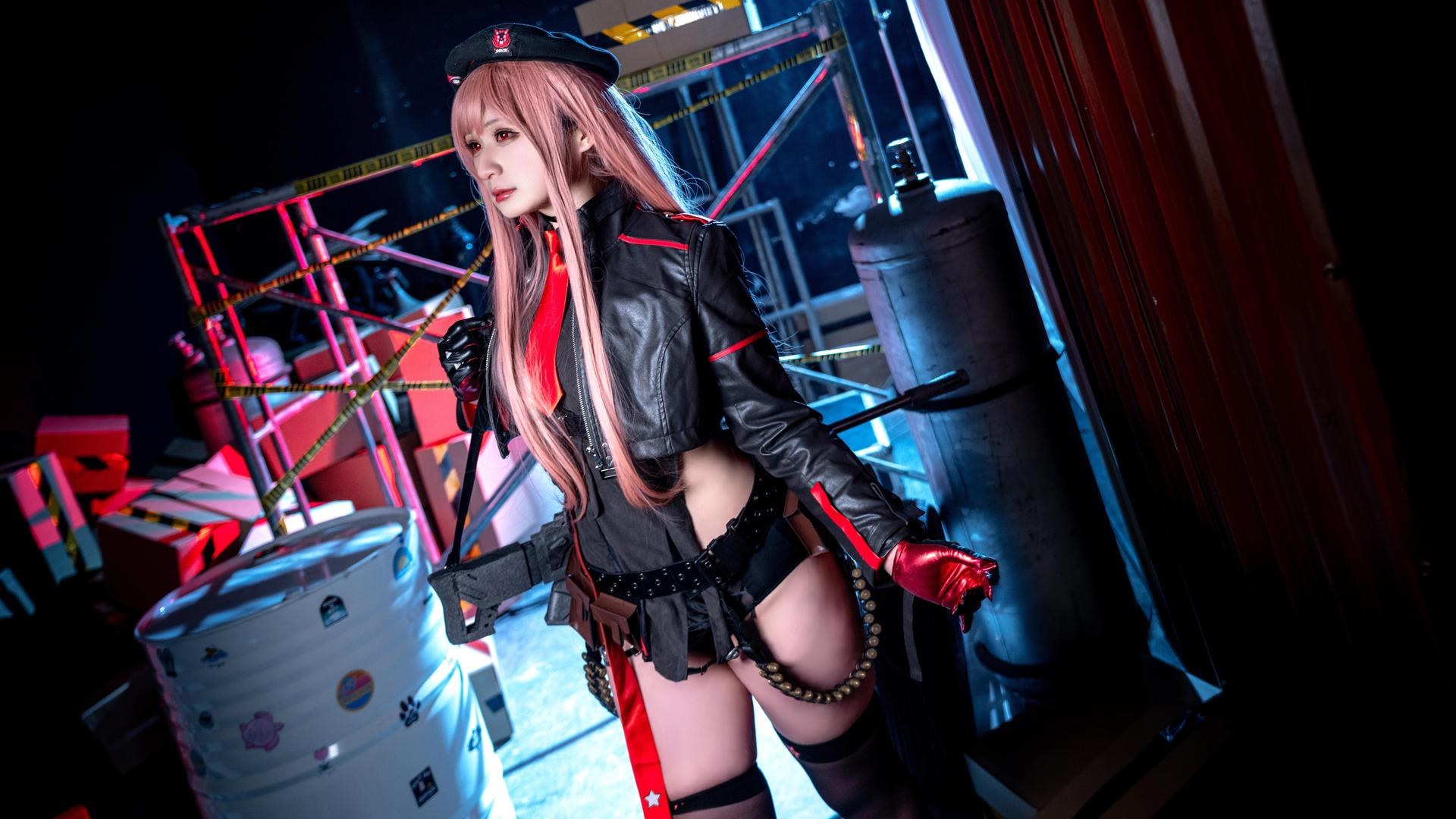 [cosplay] Zaya秋 - NIKKE胜利女神 拉毗：เบเรต์ ถุงน่องสีดำ ชุดยุทธวิธี ขาสวย 25P