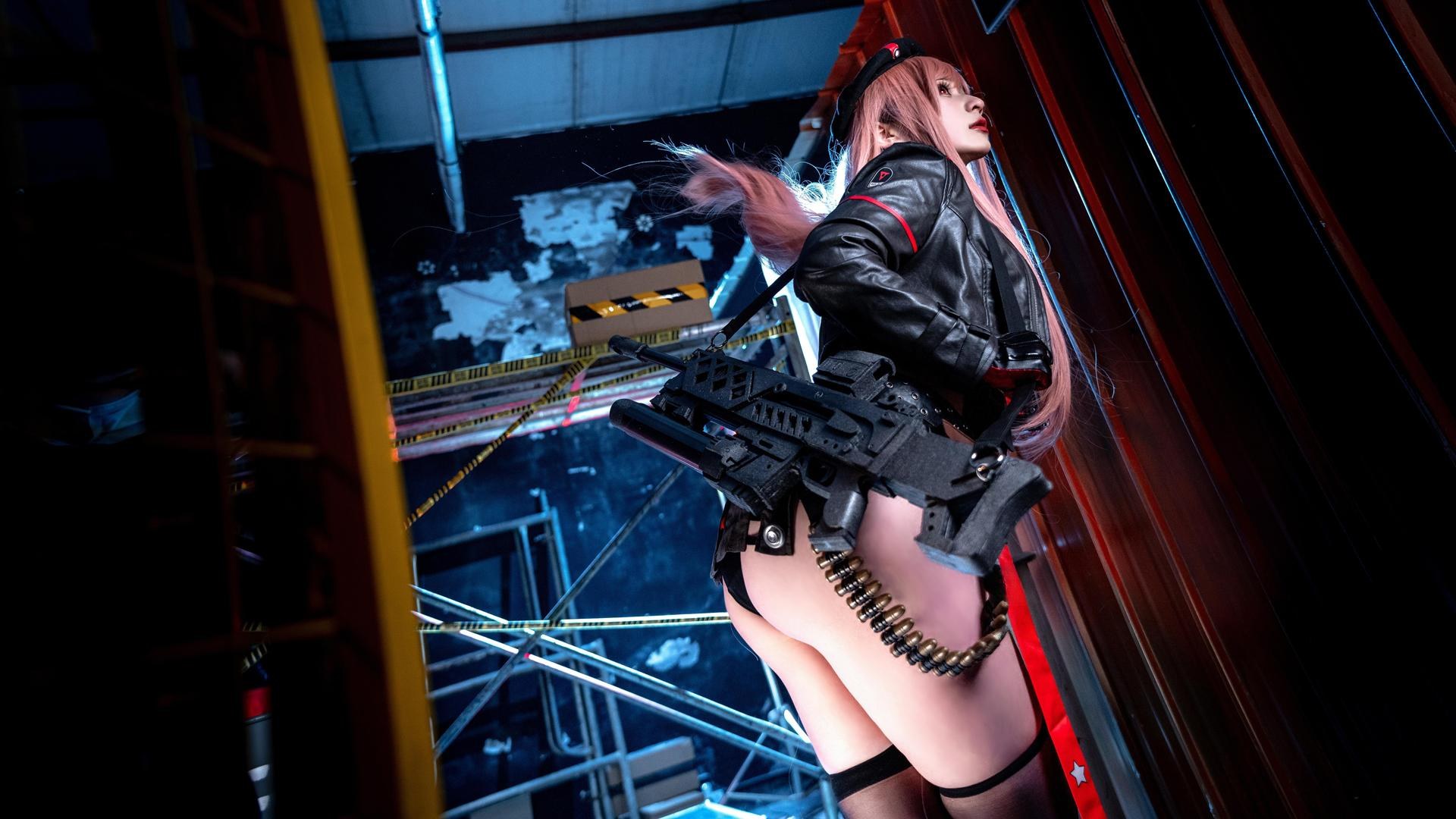 [cosplay] Zaya秋 - NIKKE胜利女神 拉毗：เบเรต์ ถุงน่องสีดำ ชุดยุทธวิธี ขาสวย 25P