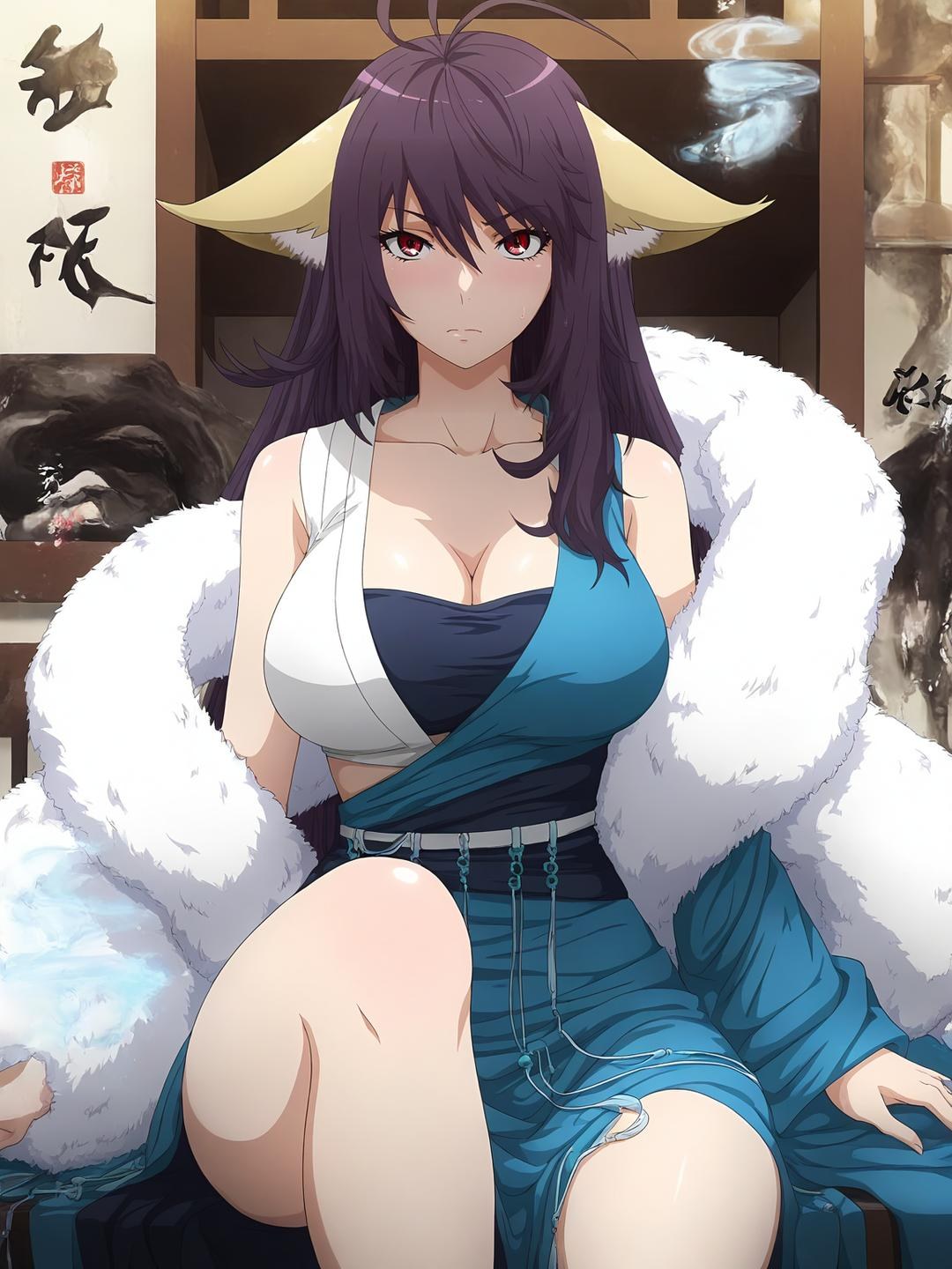 AI Generated Anime Girl - 涂山雅雅 Vol.1：黑丝床拍露穴 128P