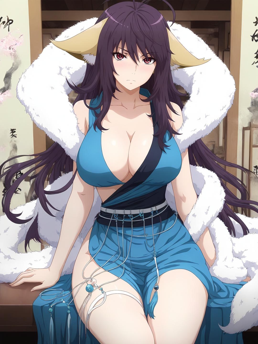 AI Generated Anime Girl - 涂山雅雅 Vol.1：黑丝床拍露穴 128P