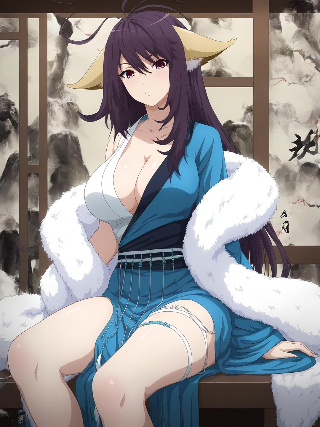 AI Generated Anime Girl - Tu Shan Yaya Vol.1: Black Stockings Bedroom Shot Revealing Intimate Area 128P