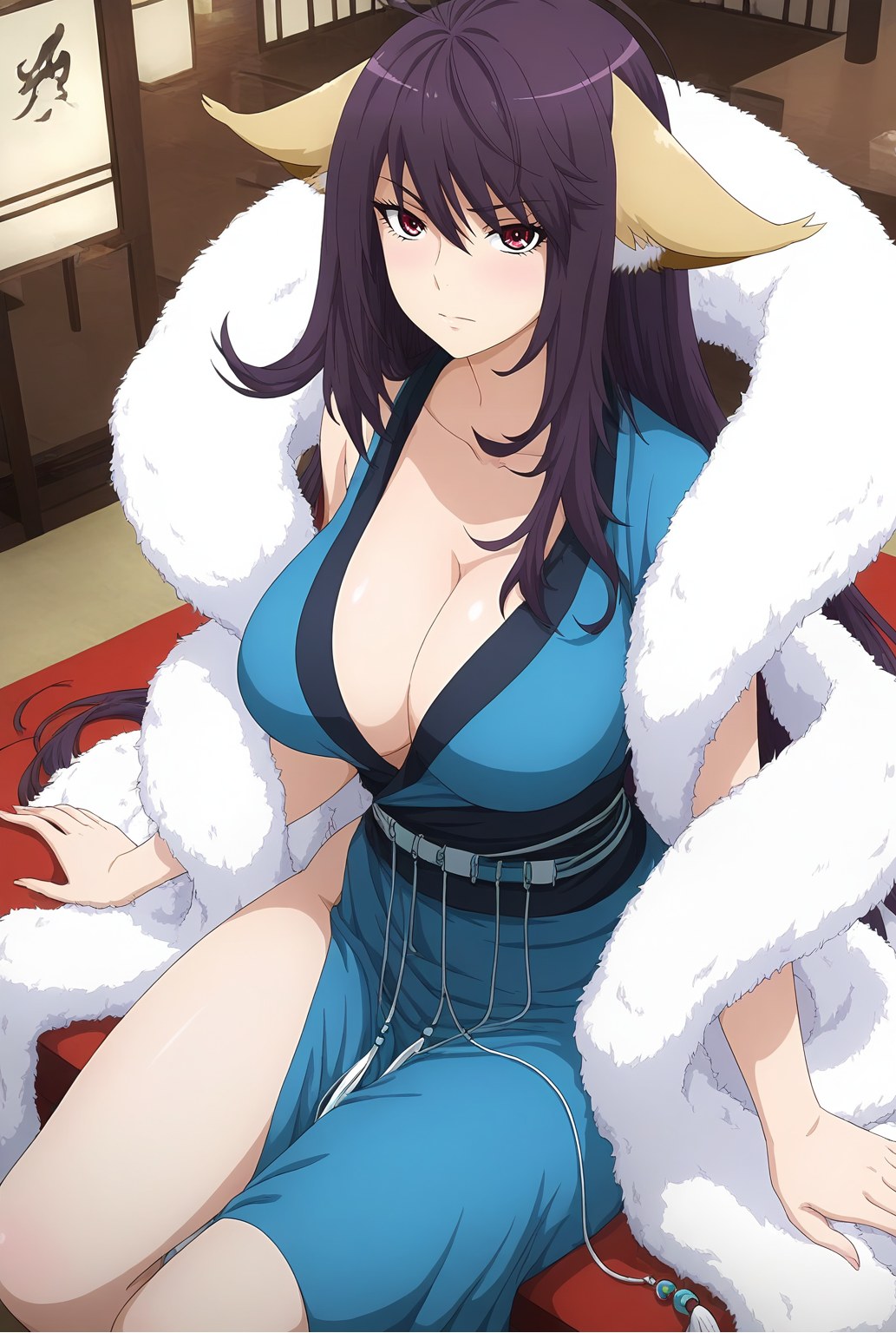 AI Generated Anime Girl - Tu Shan Yaya Vol.1: Black Stockings Bedroom Shot Revealing Intimate Area 128P