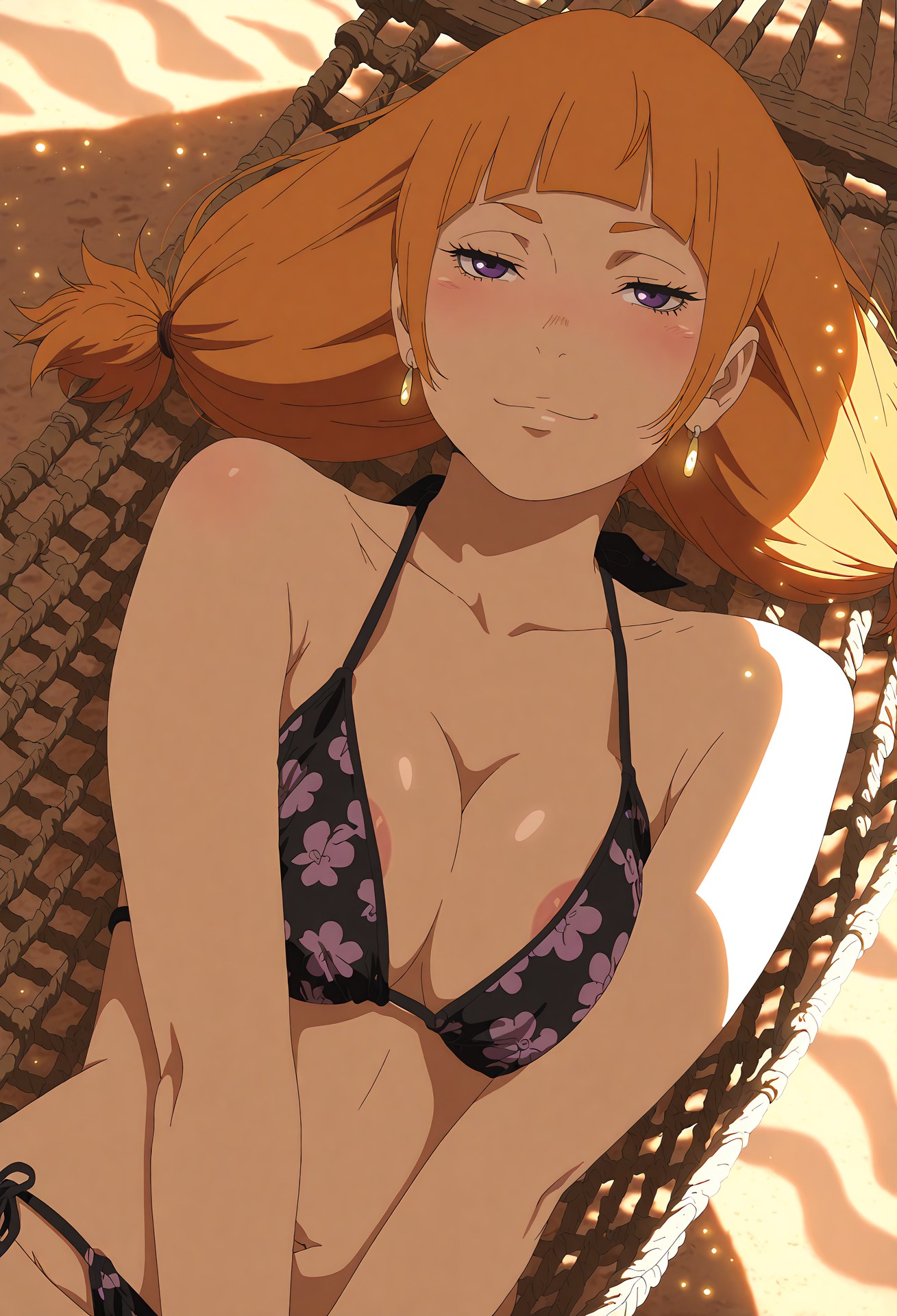 AI Generated Anime Girl - Naruto Kazamatsuri Moegi: White Stockings Lace Lingerie Explicit Pose 34P
