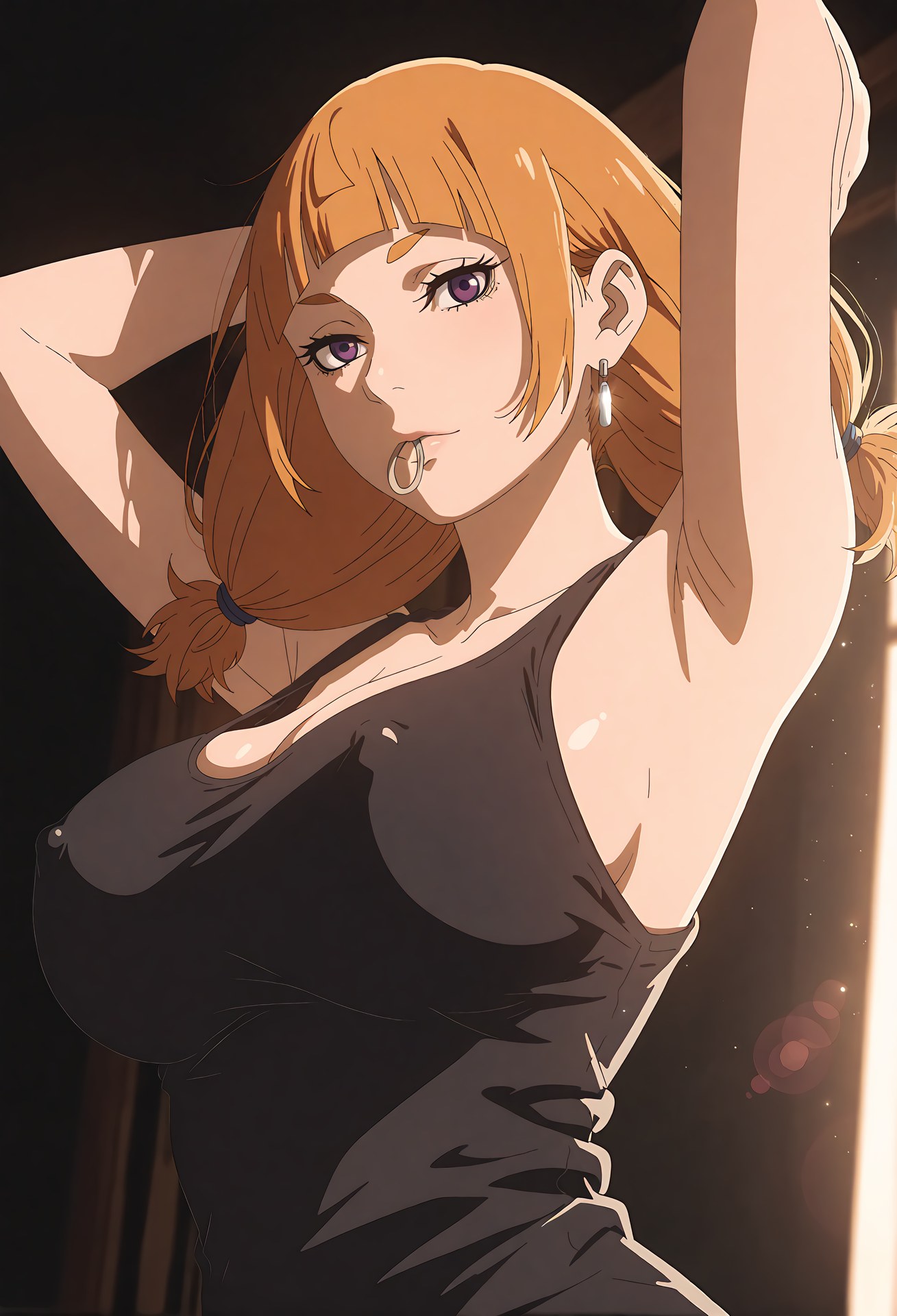 AI Generated Anime Girl - Naruto Kazamatsuri Moegi: White Stockings Lace Lingerie Explicit Pose 34P