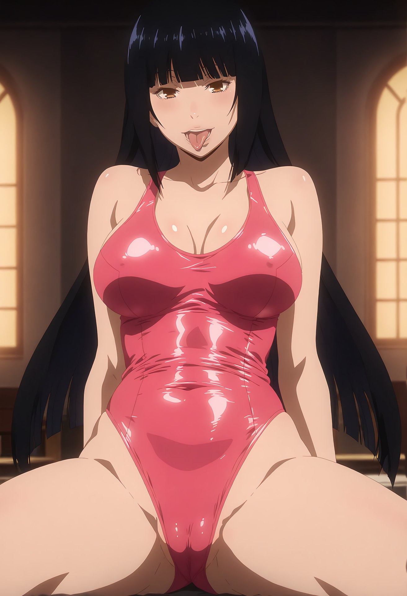 AI Generated Anime Girl - Kakegurui Jabami Yumeko: Black Stockings Private Room Exposed 39P