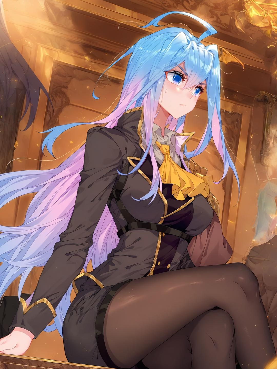 AI Generated Anime Girl - 王秋儿：黑丝私房床拍露穴 132P