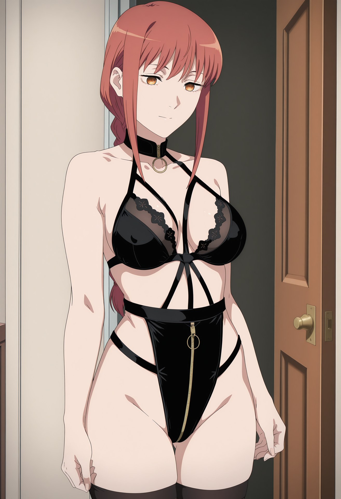 AI Generated Anime Girl - Chainsaw Man Makima: Swimsuit Office Exposed Hole 48P