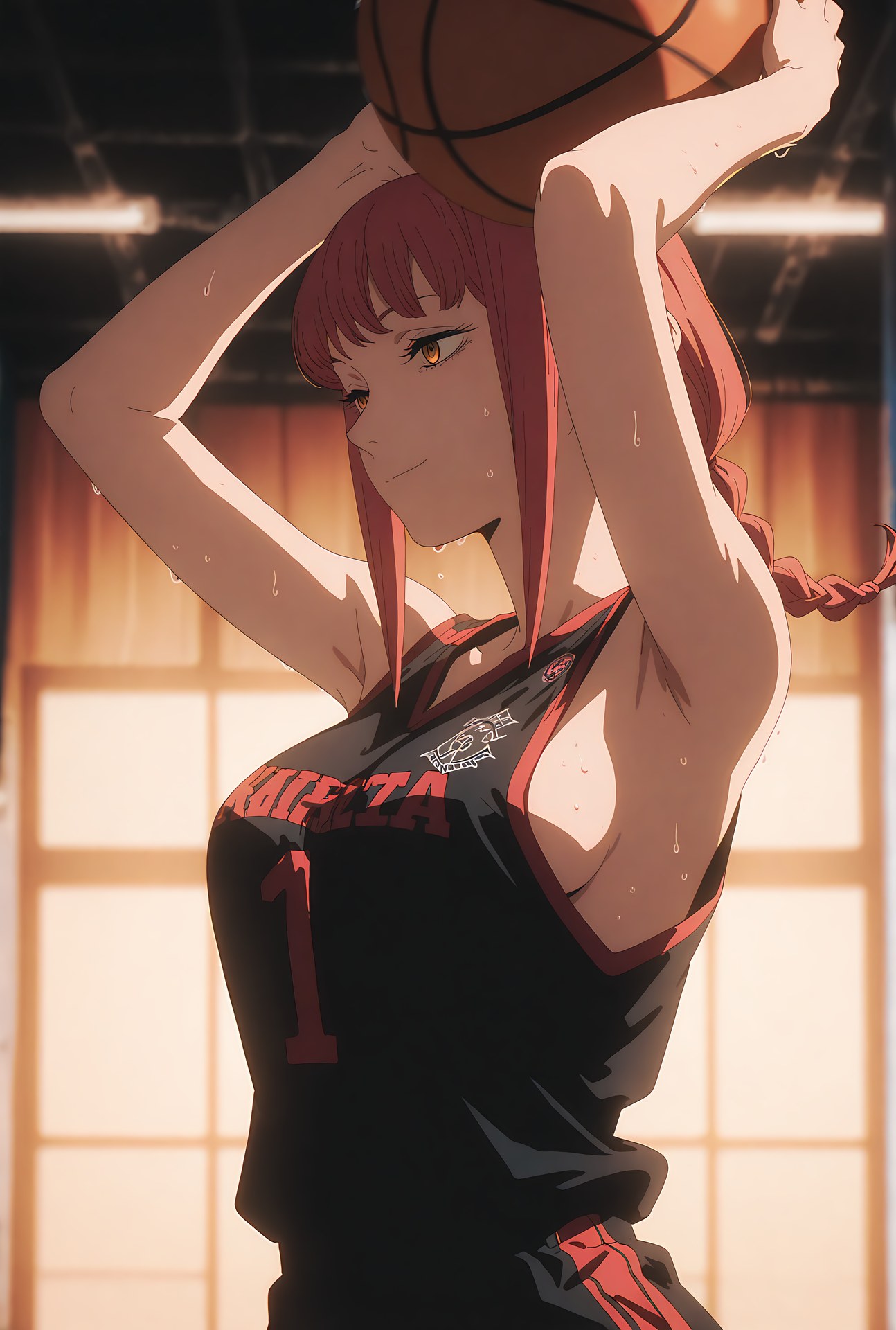 AI Generated Anime Girl - 电锯人 玛奇玛：泳装办公室露穴 48P