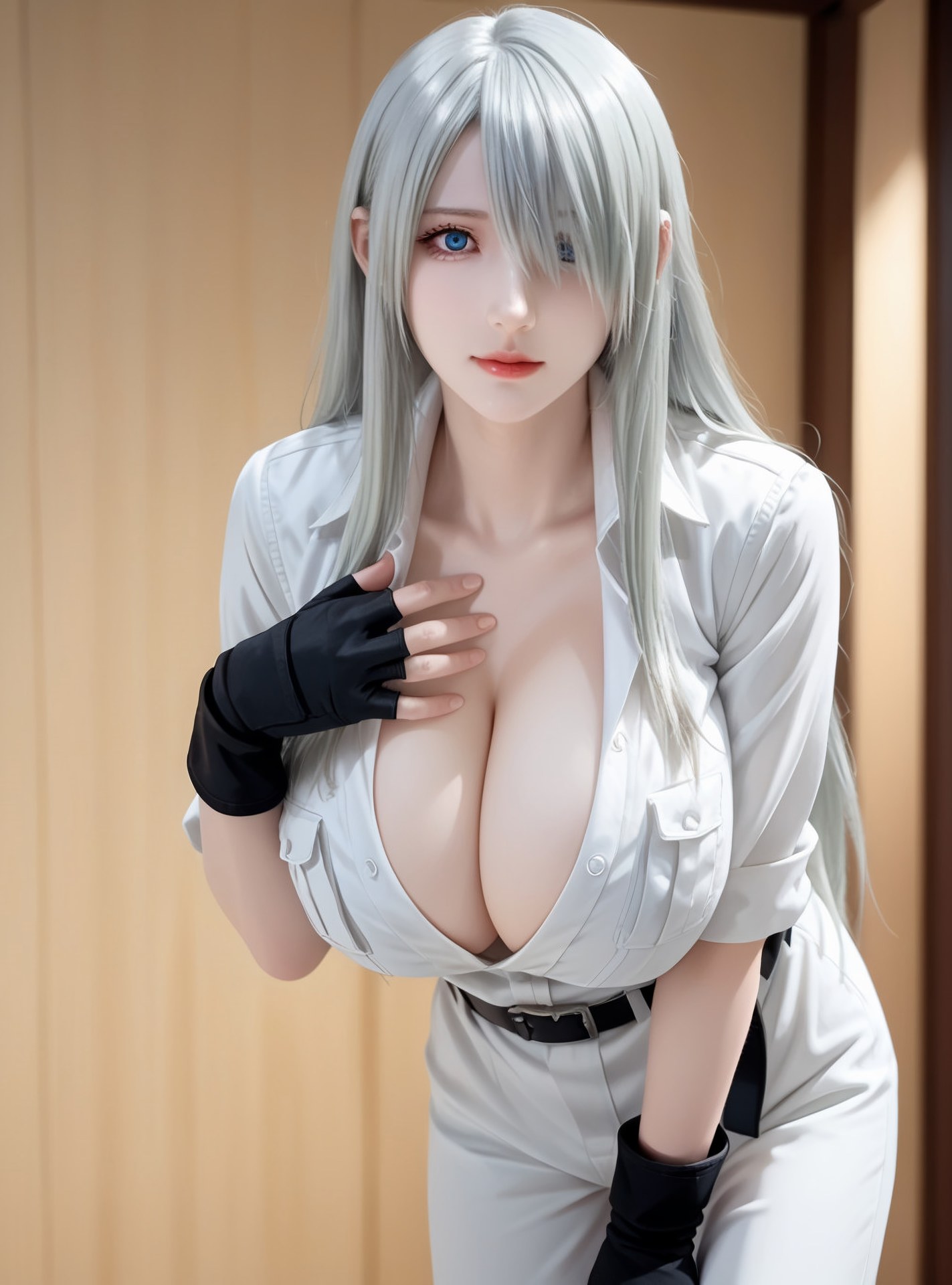 สาวอนิเมะสร้างโดย AI - 白血球：ชุดรัดรูปส่วนตัว露穴 89P