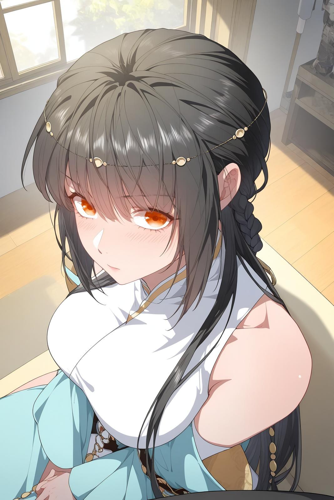 AI Generated Anime Girl - 秋无际：ถ่ายบนเตียงในชุดถุงน่องดำ โชว์จุดซ่อนเร้น 112P