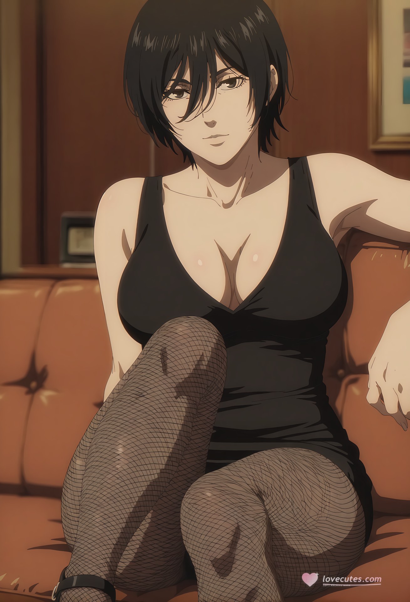 AI Generated Anime Girl - 진격의 거인 미카사 아커만: 흰 스타킹 레이스 속옷 욕실 노출 124P
