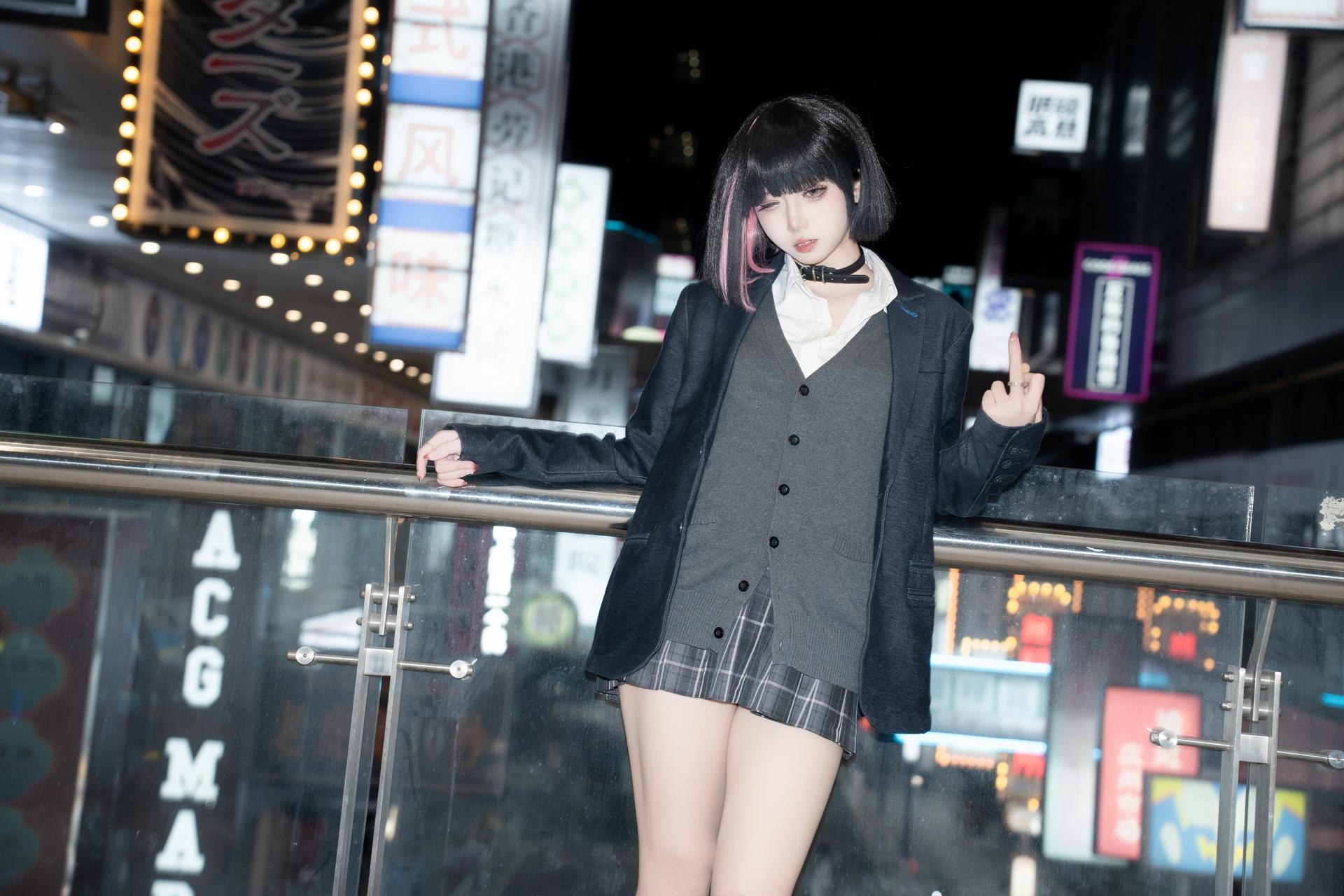 [写真] 纸悦Etsu_ko - 请多关照：ชุดนักเรียน JK กลางคืน ถุงน่องสีดำ ขาเรียวสวย 45P