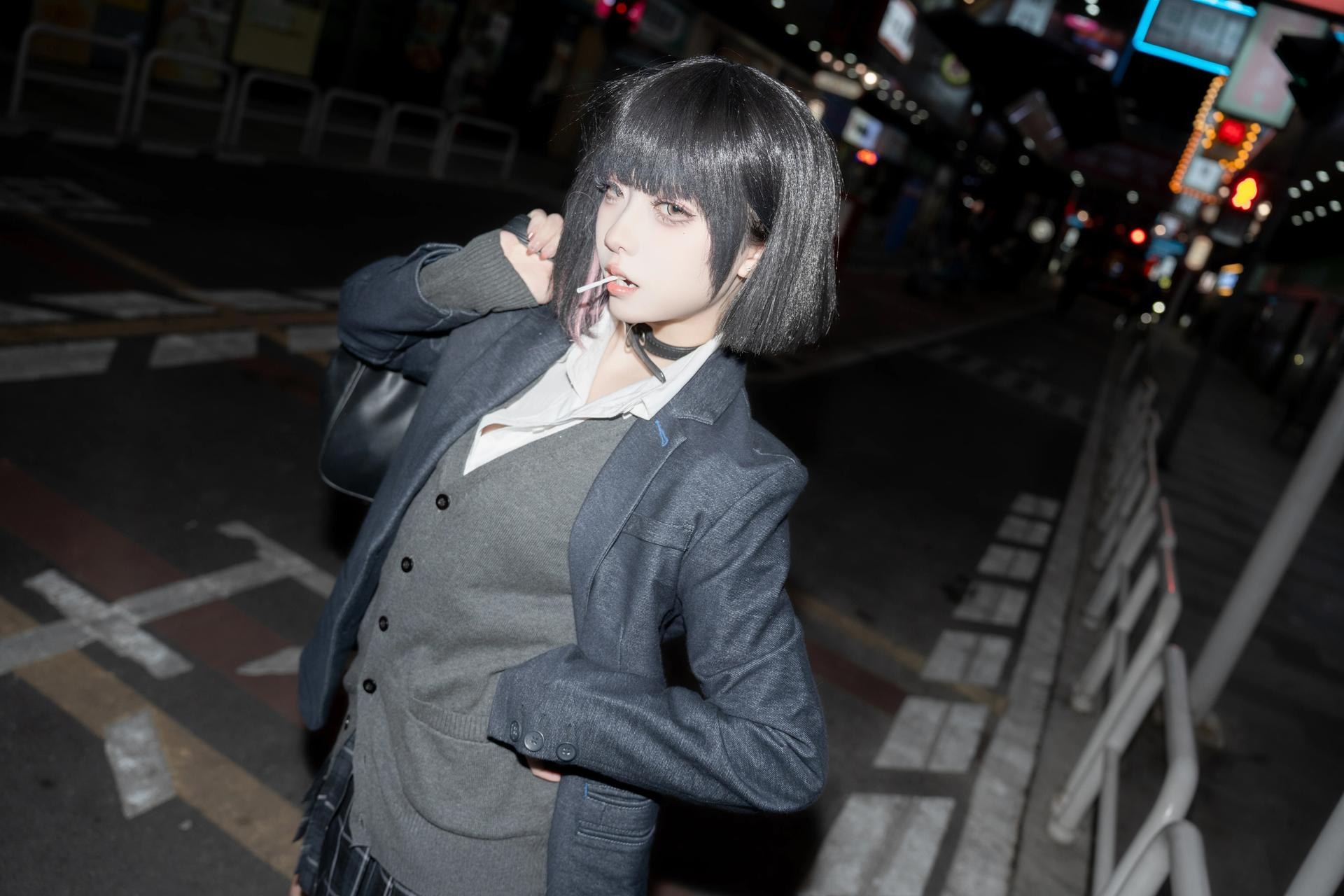 [写真] 纸悦Etsu_ko - 请多关照：ชุดนักเรียน JK กลางคืน ถุงน่องสีดำ ขาเรียวสวย 45P