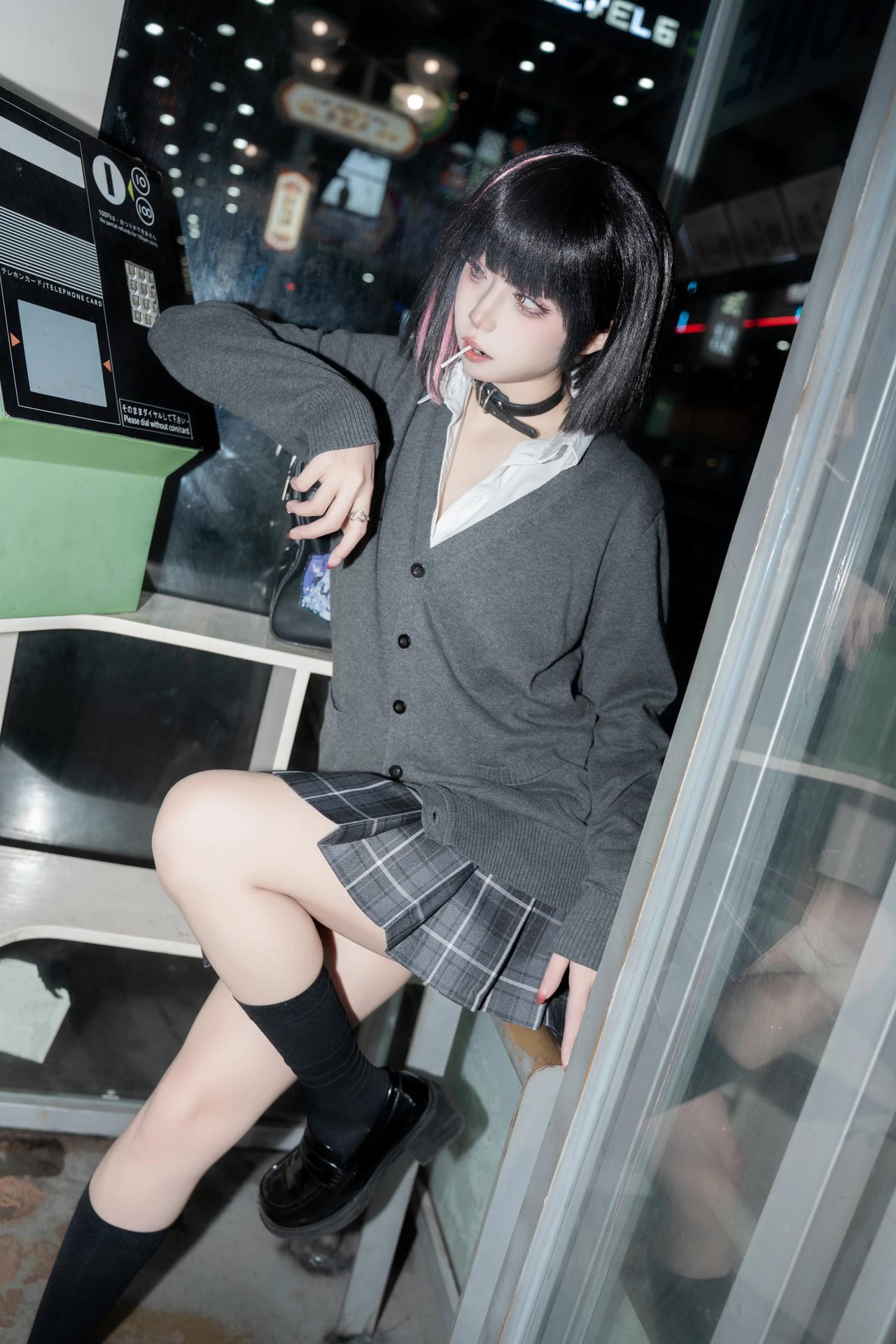 [写真] 纸悦Etsu_ko - 请多关照：夜街JK校服黑丝美腿 45P