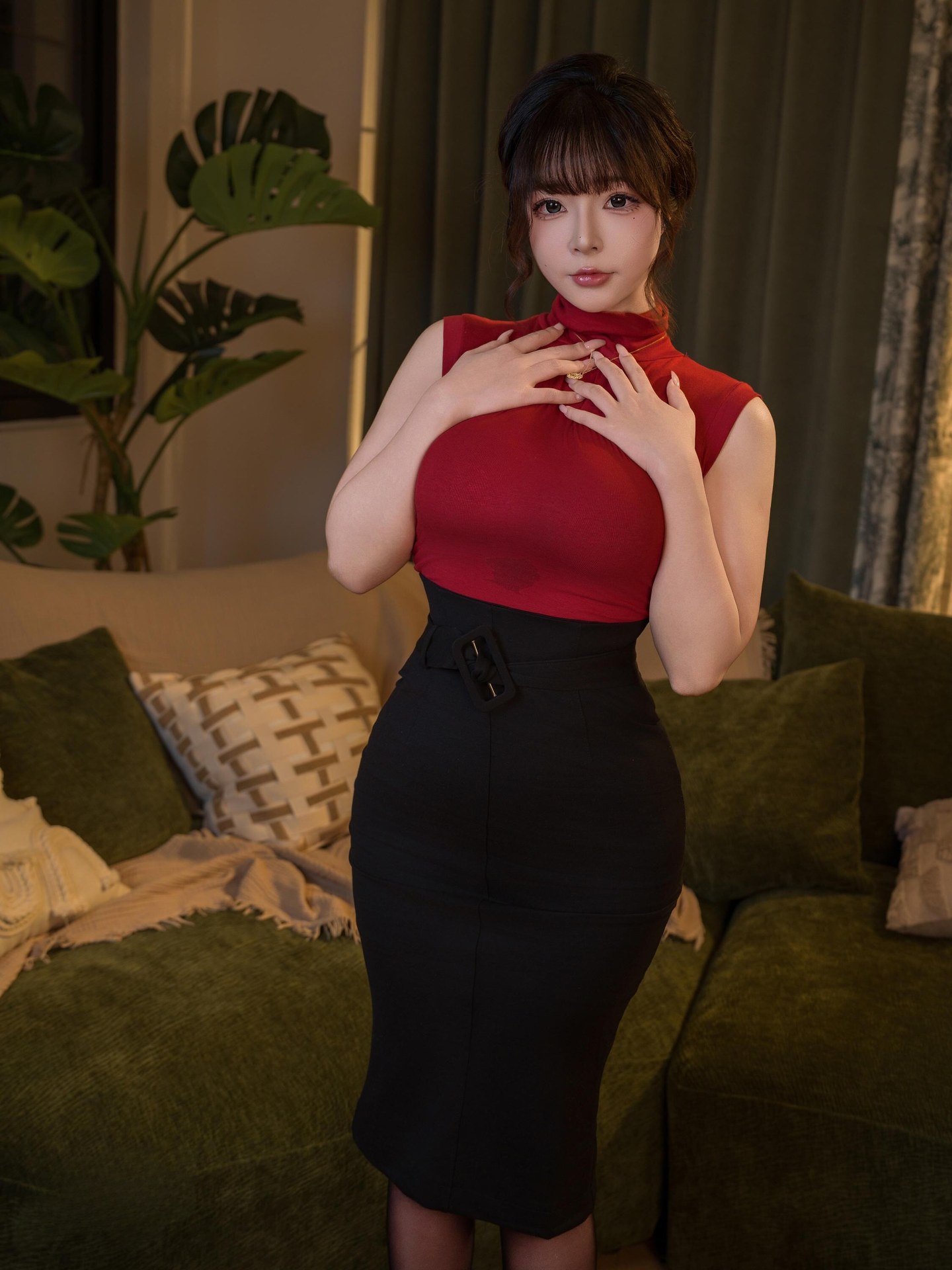 [私房] yuuhui玉汇 - 入职考核：黑色透视内衣翘臀私房 120P