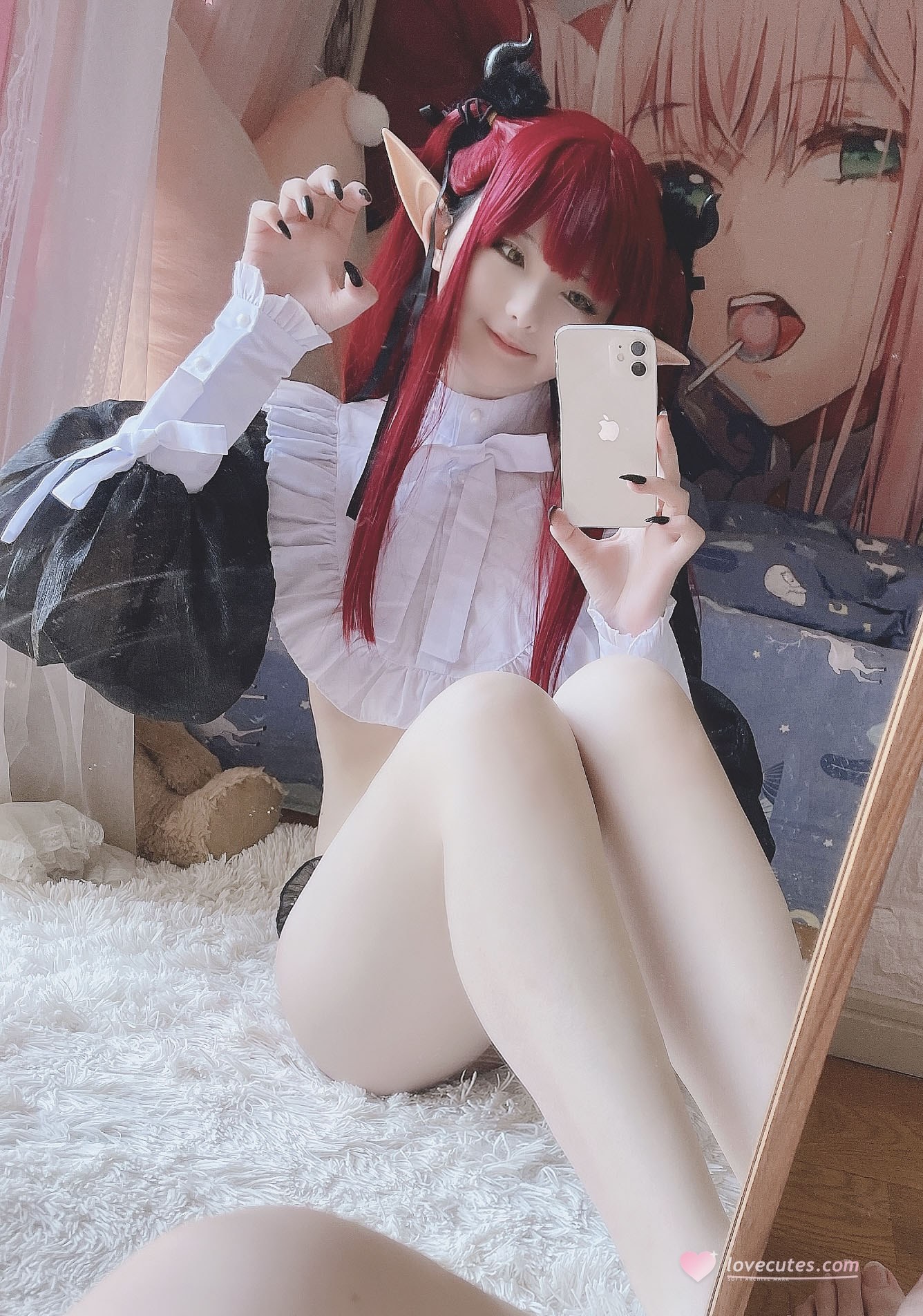[cosplay] 习呆呆 - 喜多川海夢小悪魔：赤髪露点再現 14P
