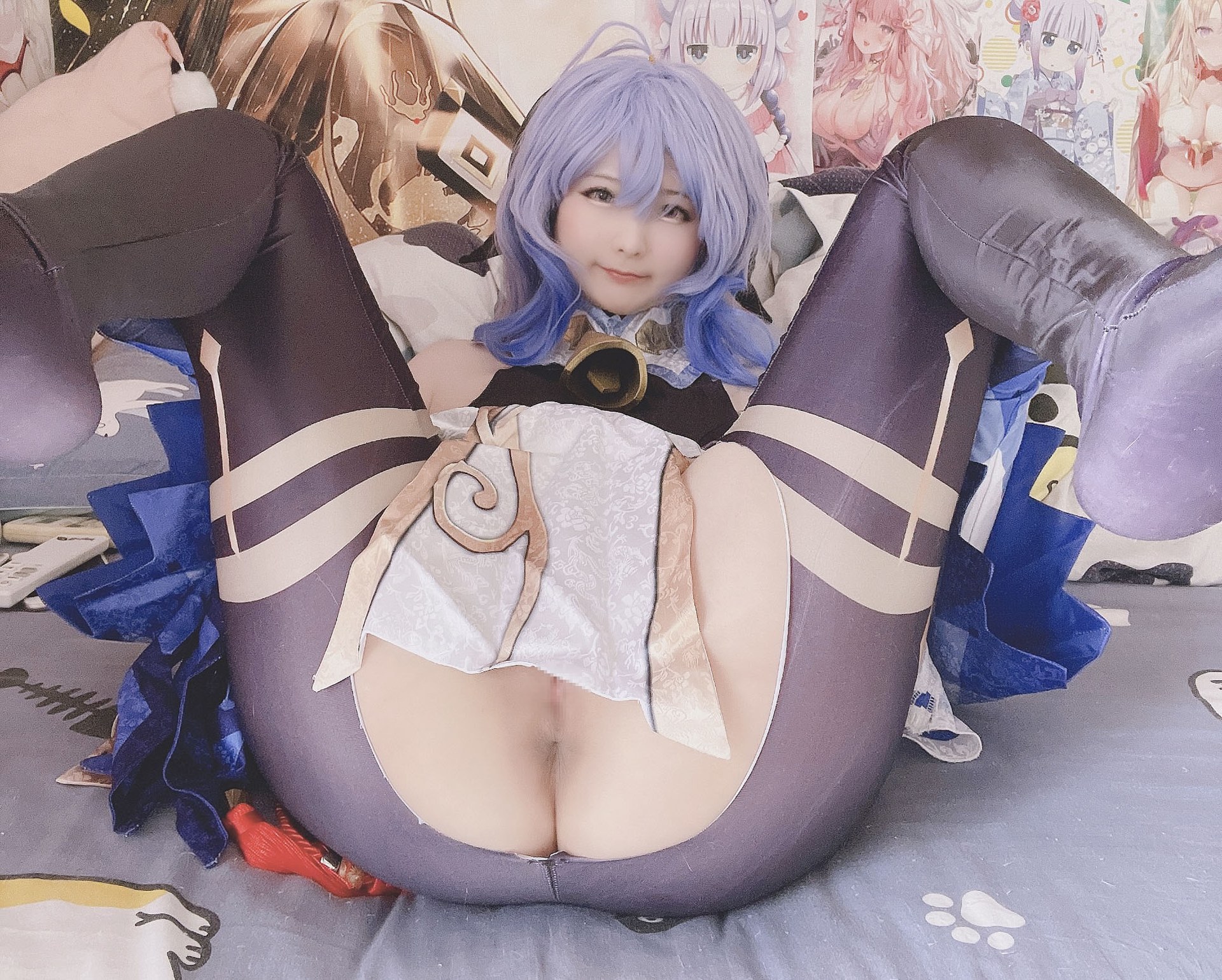 [cosplay] 习呆呆 - กานหยู：ผมสีน้ำเงิน露点大尺度还原 12P1V