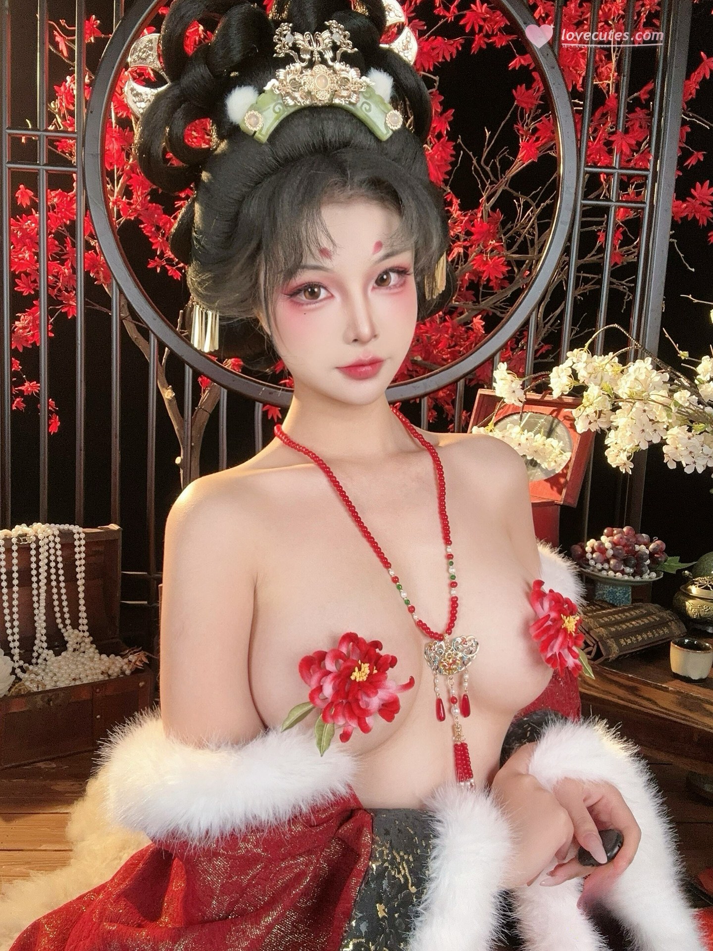 [cosplay] yuuhui玉汇 - 妲己Daji the Fox：หูจิ้งจอกโบราณสไตล์จีนสีแดง ขนาดใหญ่ 42P