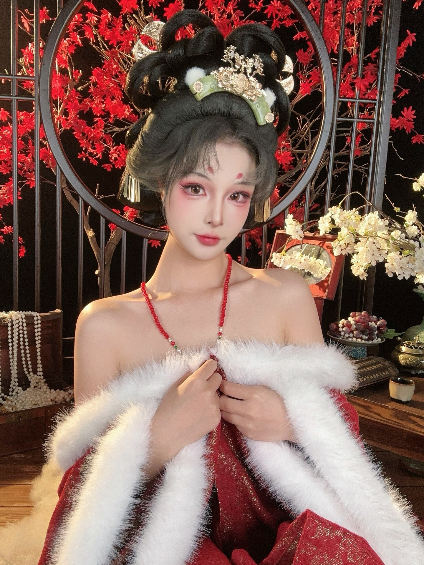 [cosplay] yuuhui玉汇 - 妲己Daji the Fox：Hồ yêu cổ phong đỏ quy mô lớn 42P
