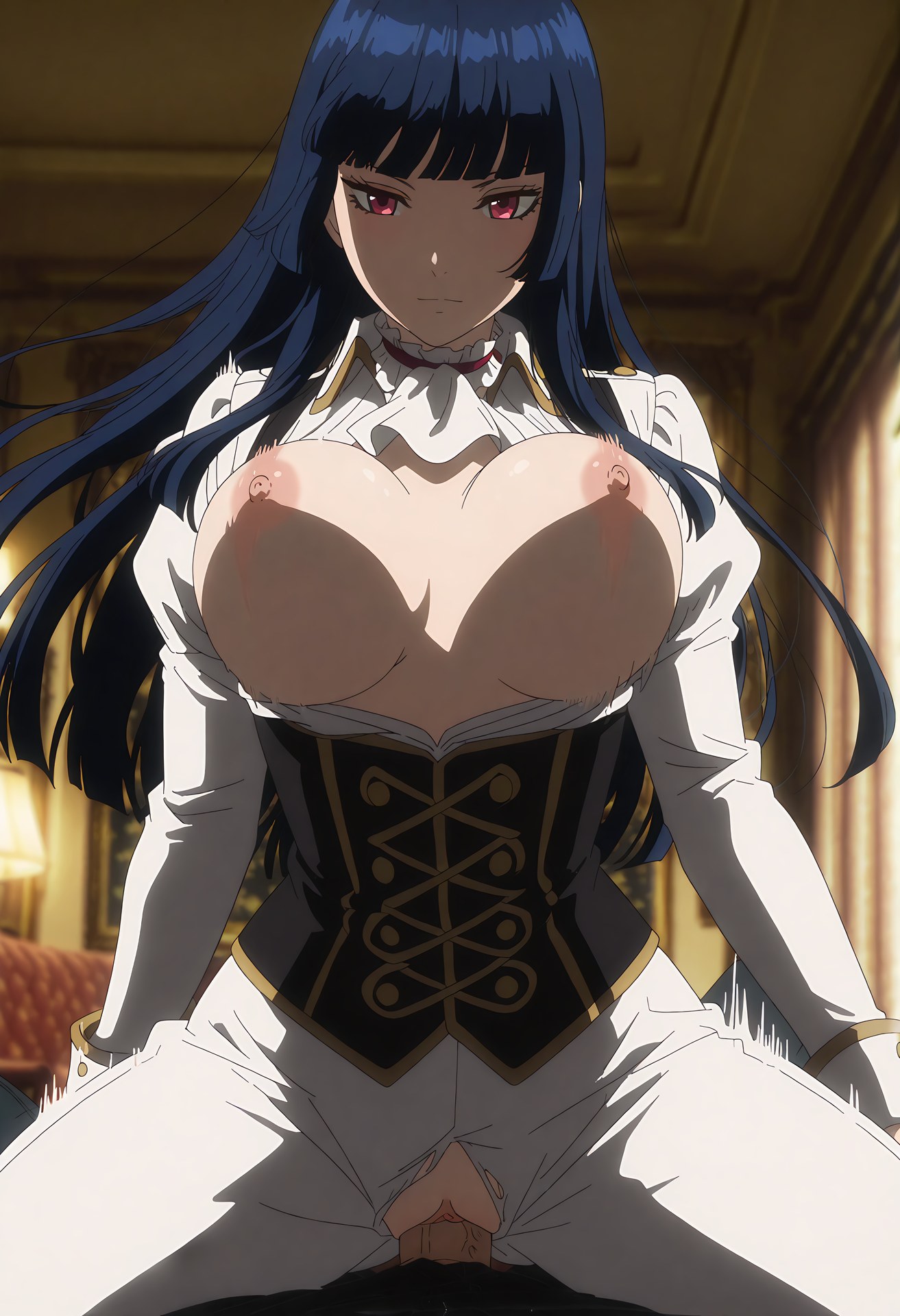Cô gái anime do AI tạo - 银魂 今井信女：chụp phòng riêng trên giường lộ âm hộ 24P