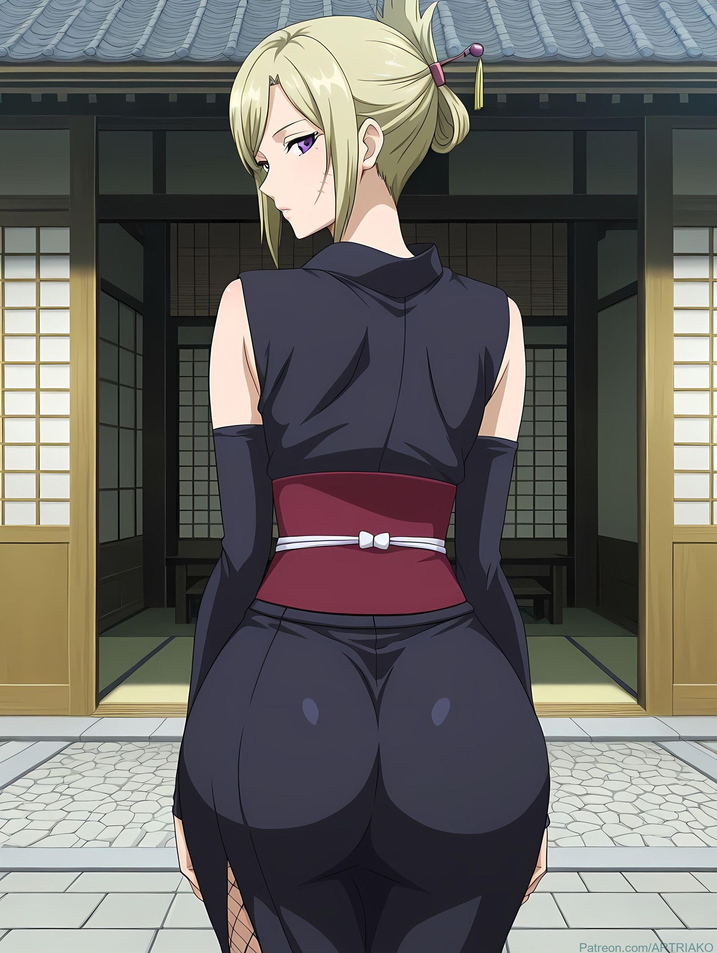 AI Generated Anime Girl - 銀魂 月詠：緊身衣私房露穴 140P