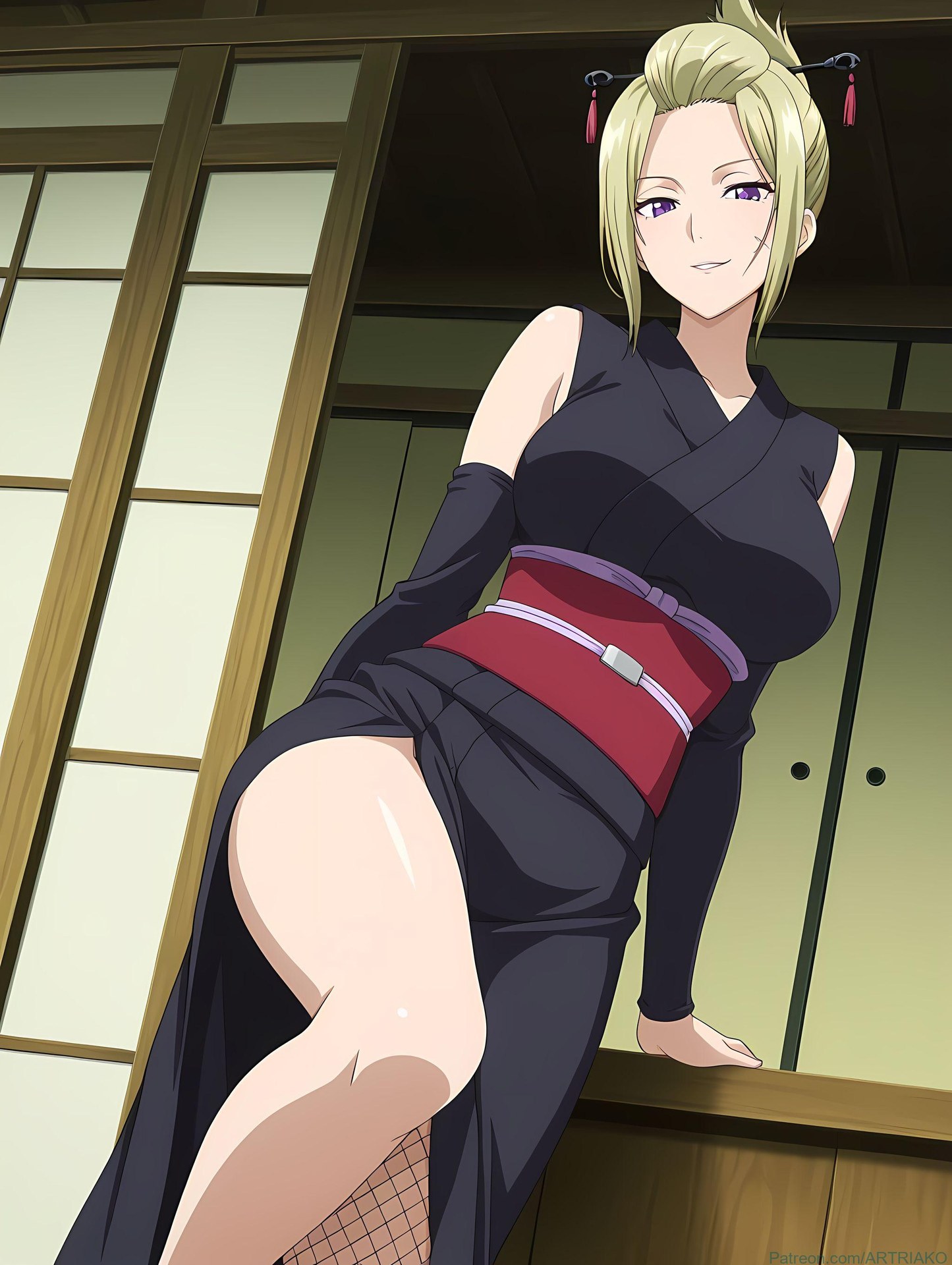 AI Generated Anime Girl - 銀魂 月詠：緊身衣私房露穴 140P