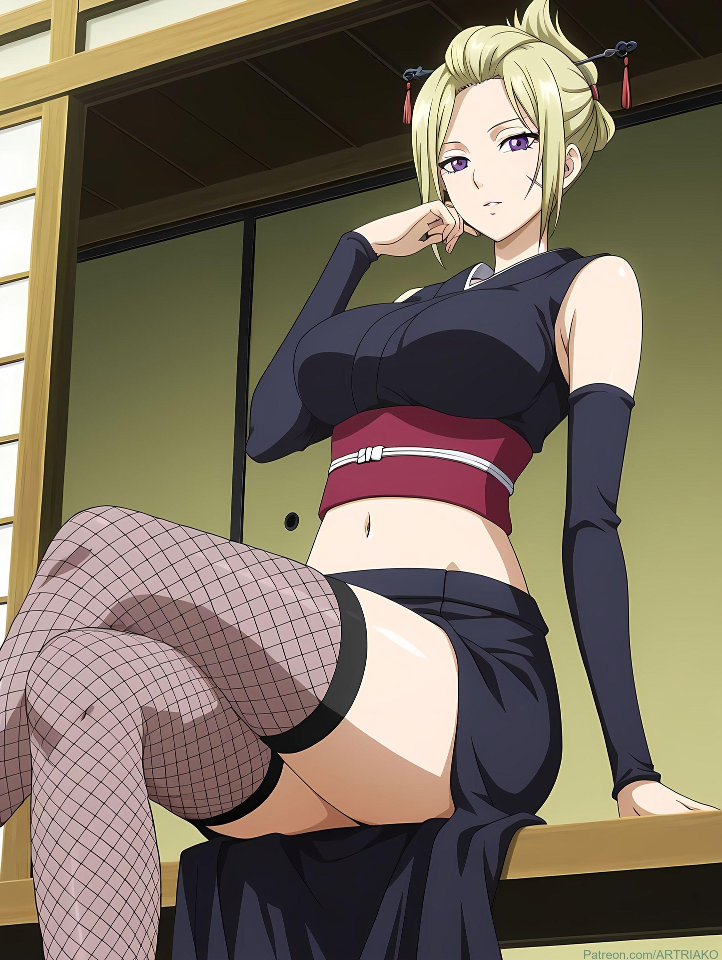 AI Generated Anime Girl - 銀魂 月詠：緊身衣私房露穴 140P