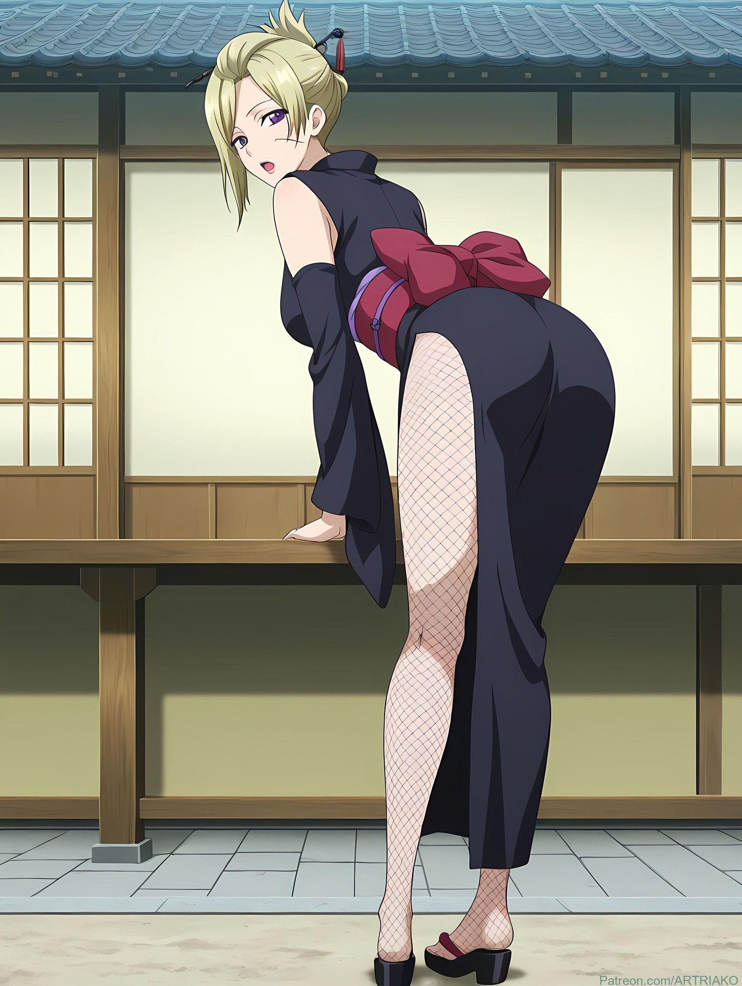 AI Generated Anime Girl - 銀魂 月詠：緊身衣私房露穴 140P