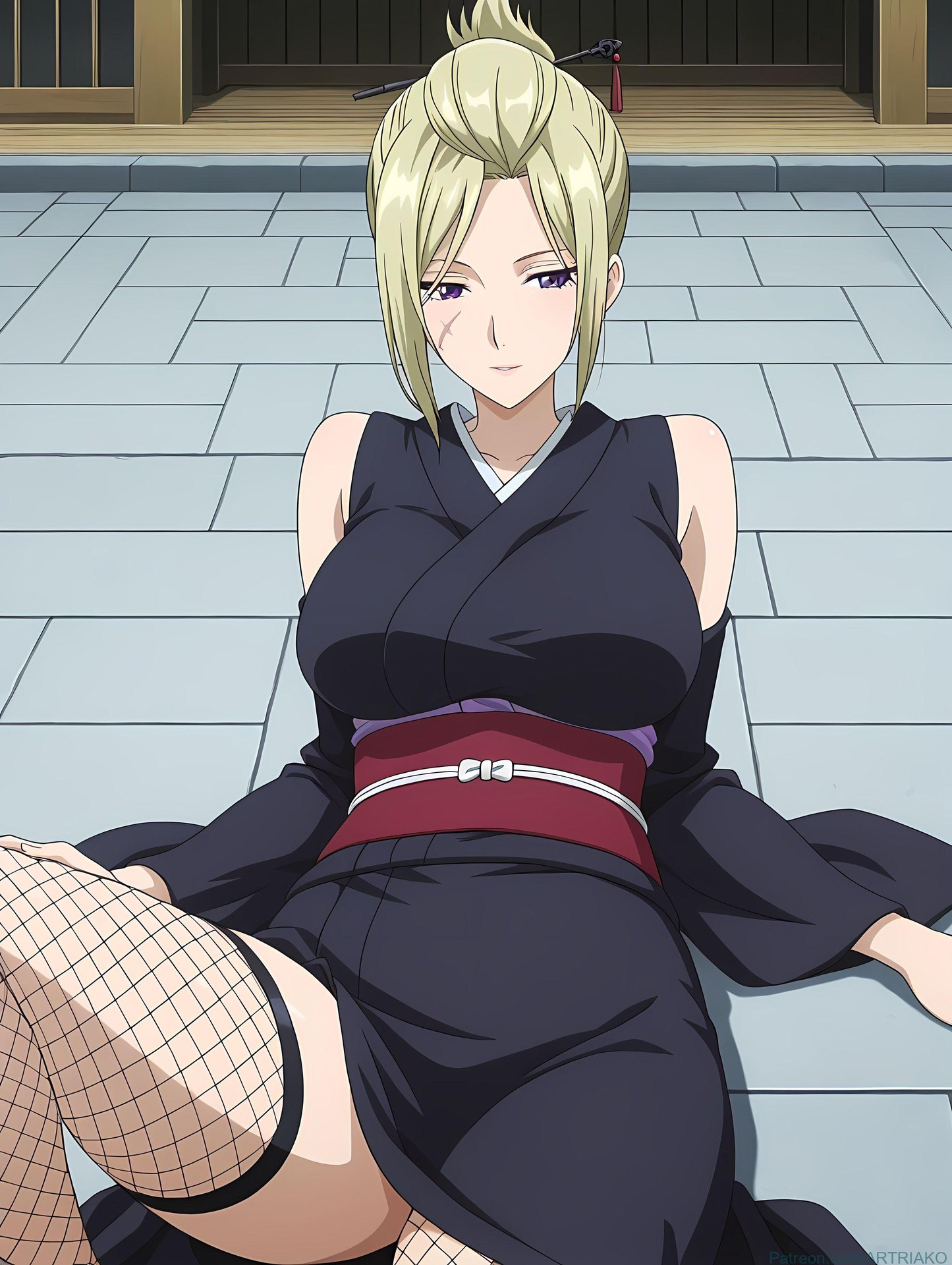 AI Generated Anime Girl - 銀魂 月詠：緊身衣私房露穴 140P