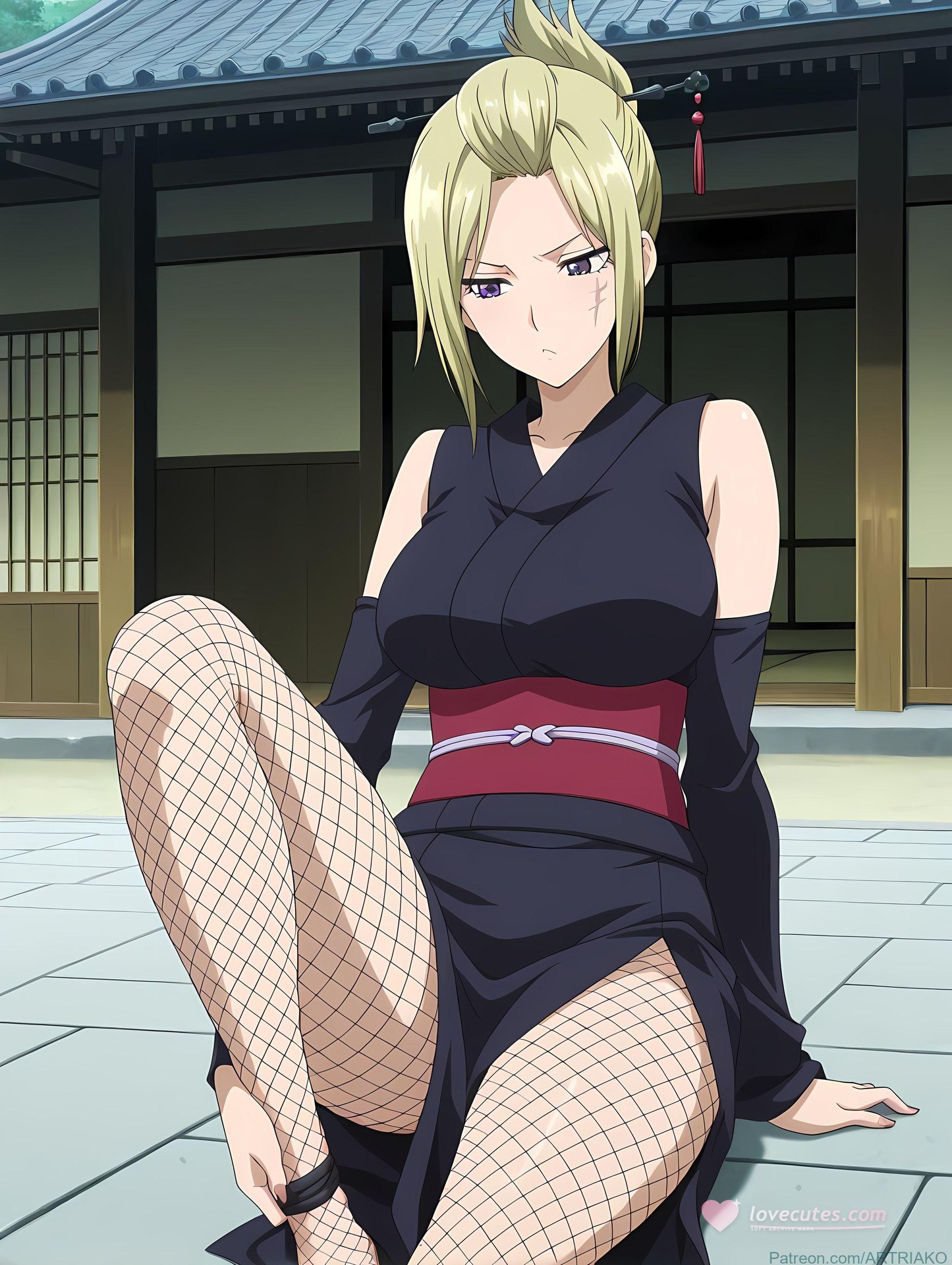 AI Generated Anime Girl - 銀魂 月詠：緊身衣私房露穴 140P