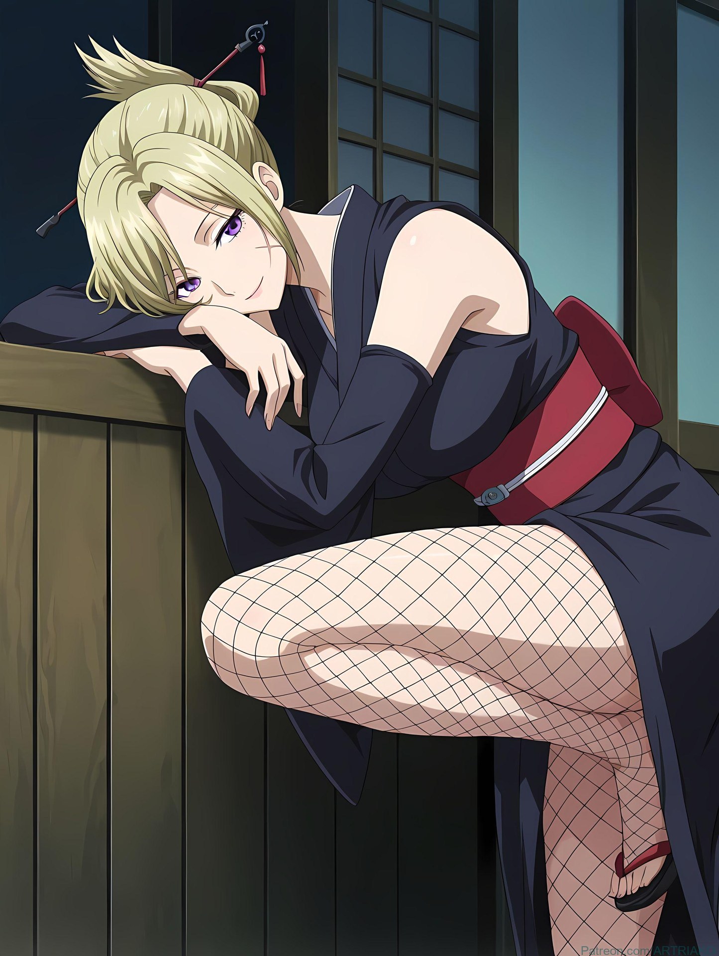 AI Generated Anime Girl - 銀魂 月詠：緊身衣私房露穴 140P