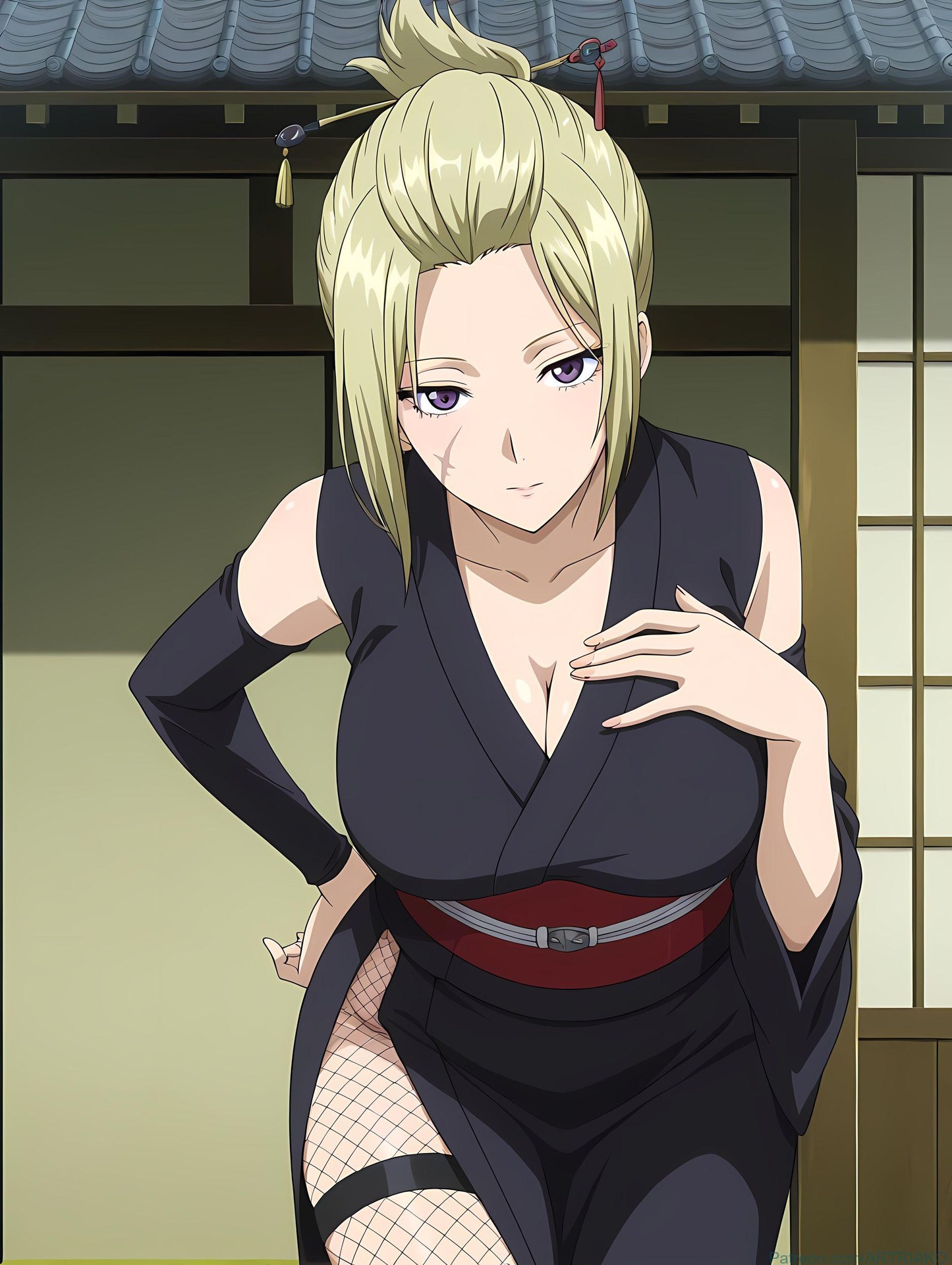 AI Generated Anime Girl - 銀魂 月詠：緊身衣私房露穴 140P