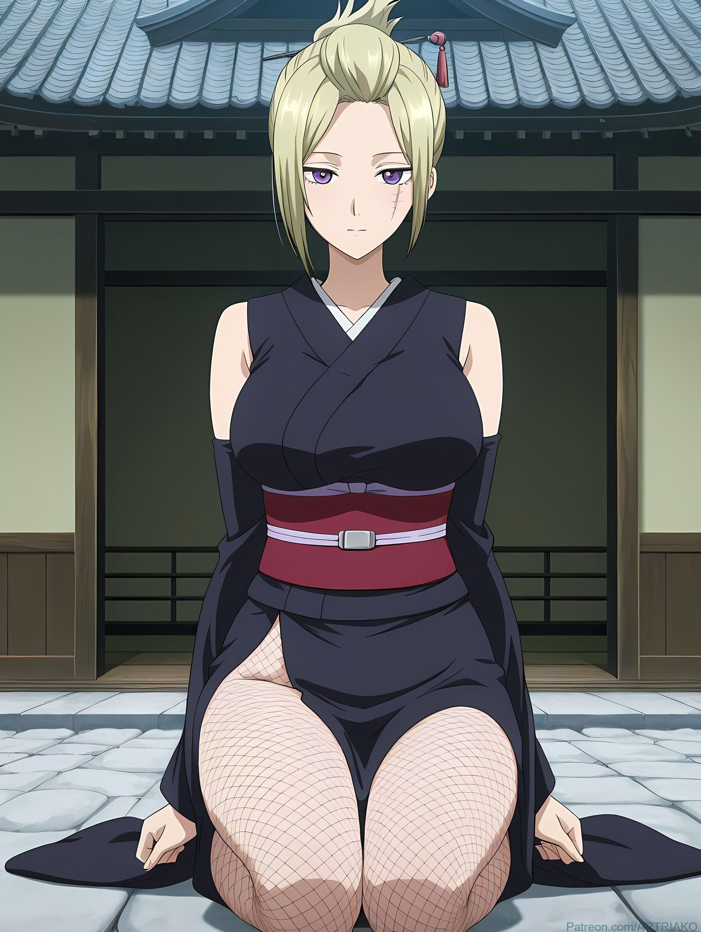 AI Generated Anime Girl - 銀魂 月詠：緊身衣私房露穴 140P